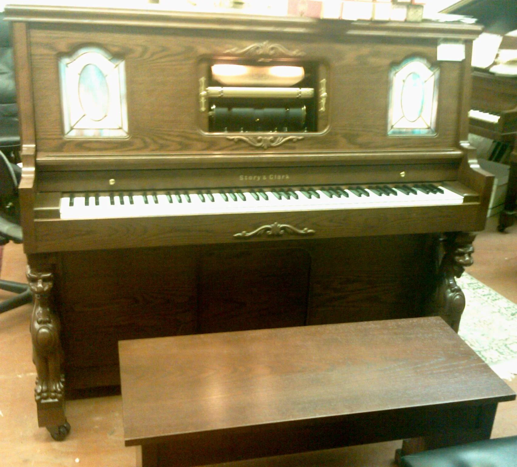 Story & Clark 45” Player Piano & Bench , model 14352