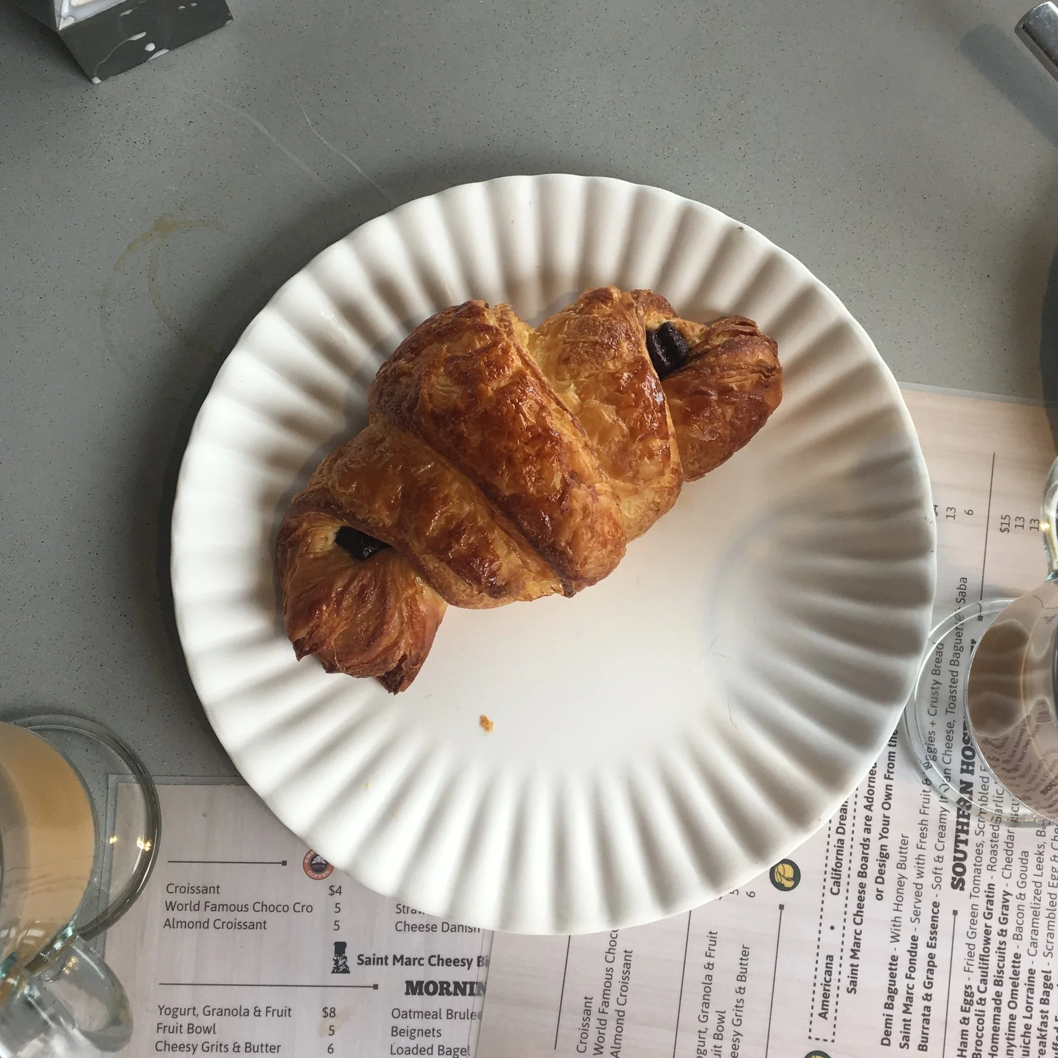 Since I knew I was having quite a bit of carb and fat in my breakfast already, I opted for just a bite of this croissant that we split between the 3 of us. It was just enough!
