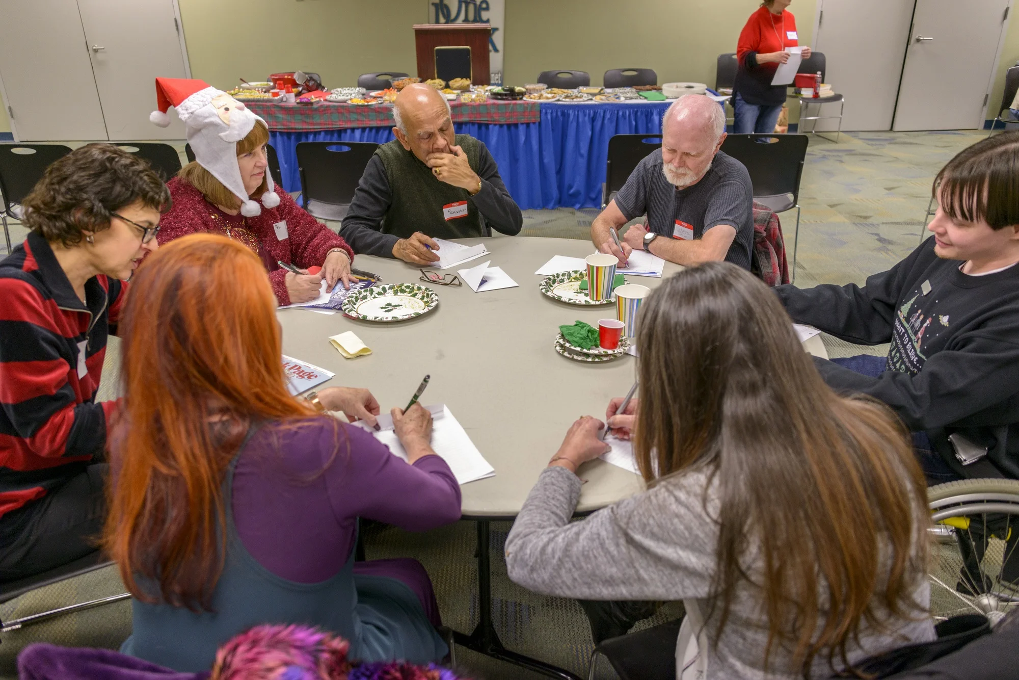 WGT Holiday Party featuring writing games