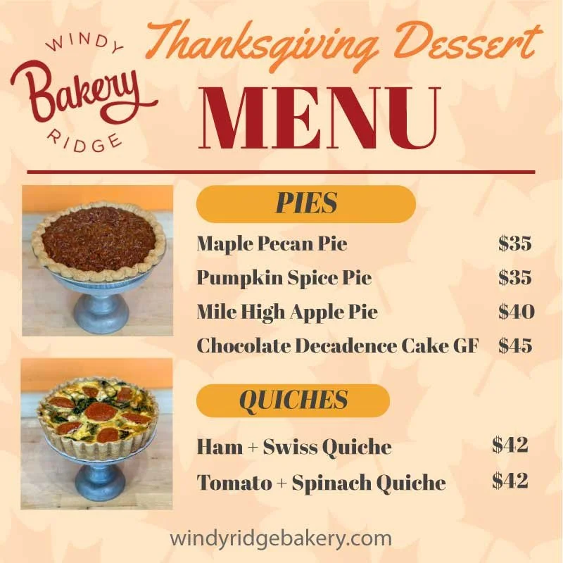 Impress your guests and hosts with our most delectable goodies. Order your Thanksgiving desserts today. Link in BIO.
The last day to place orders from the Thanksgiving menu is November 21st by 5pm. All orders will be available for pick up on Wednesda