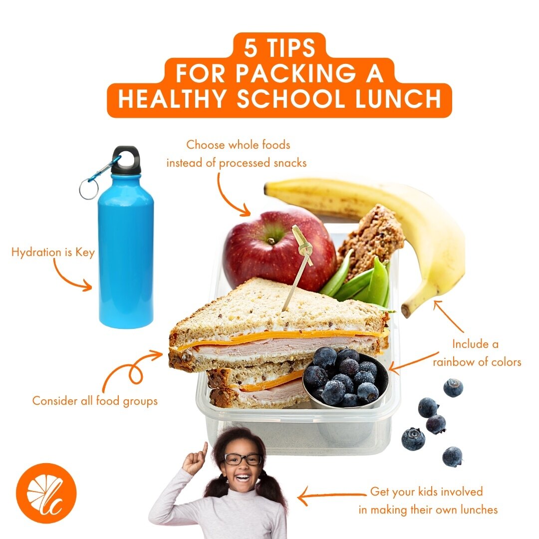 It's back-to-school for most kiddos this month! 📚️⁠
⁠
Packing a nutritious lunch for your little ones (and yourself!) is all about balance, variety, and love. ⁠
⁠
Here are our 5 tips for packing a healthy kid's lunch and keeping it simple:⁠
⁠
🎒 Inc