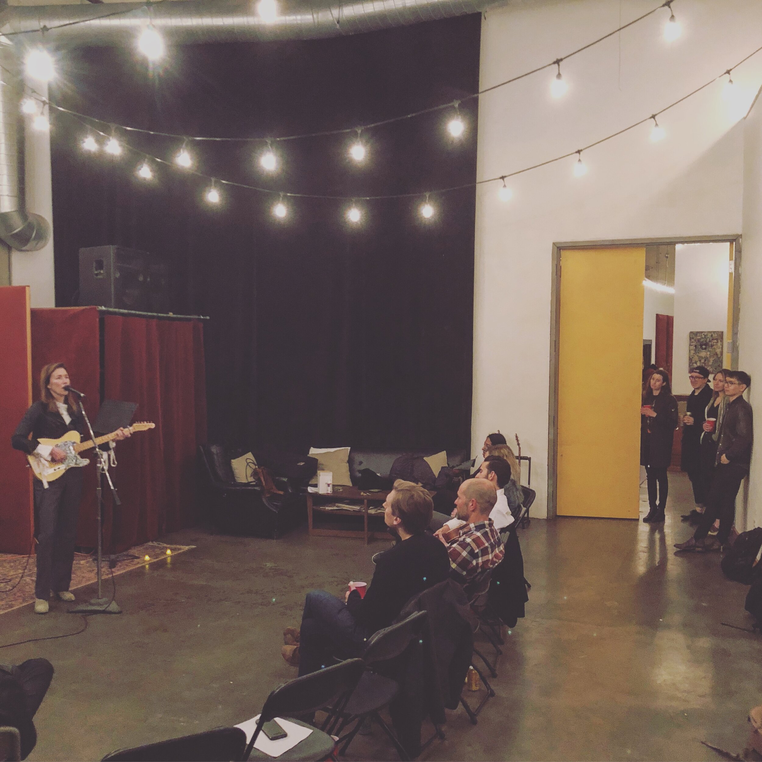 Singer performing at a vocal workshop in San Francisco