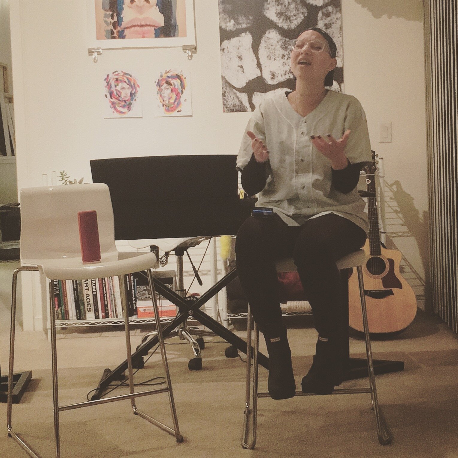 Singer performing at a vocal workshop in San Francisco