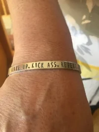 Wake Up! Kick Ass! Repeat! Purchased at: ilove2stamp shop at etsy.com