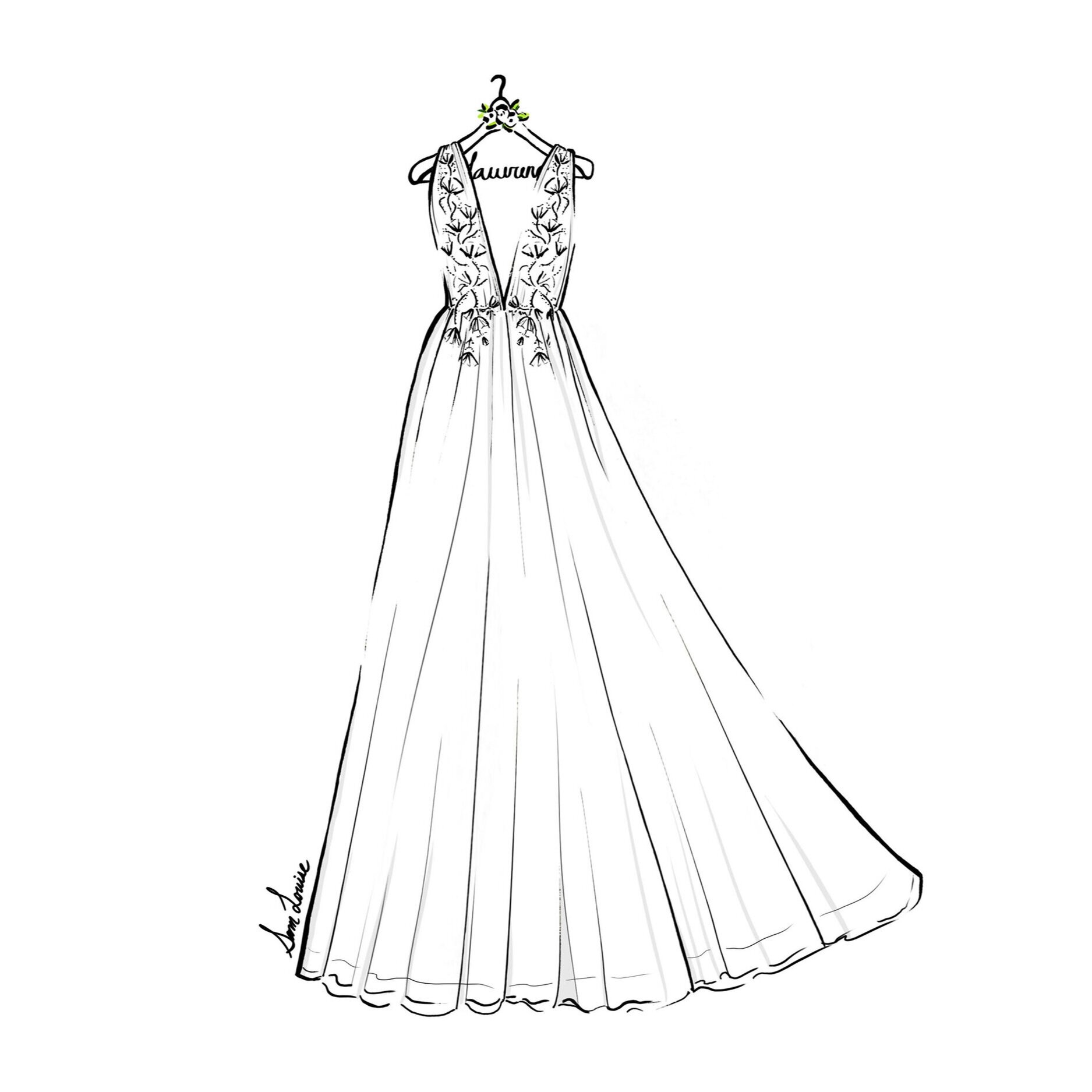 Update 140+ bridal gown drawing best