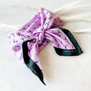 Purple Silk Scarf/ Silk Bandana with Floral Print — Sam Louise & Co.