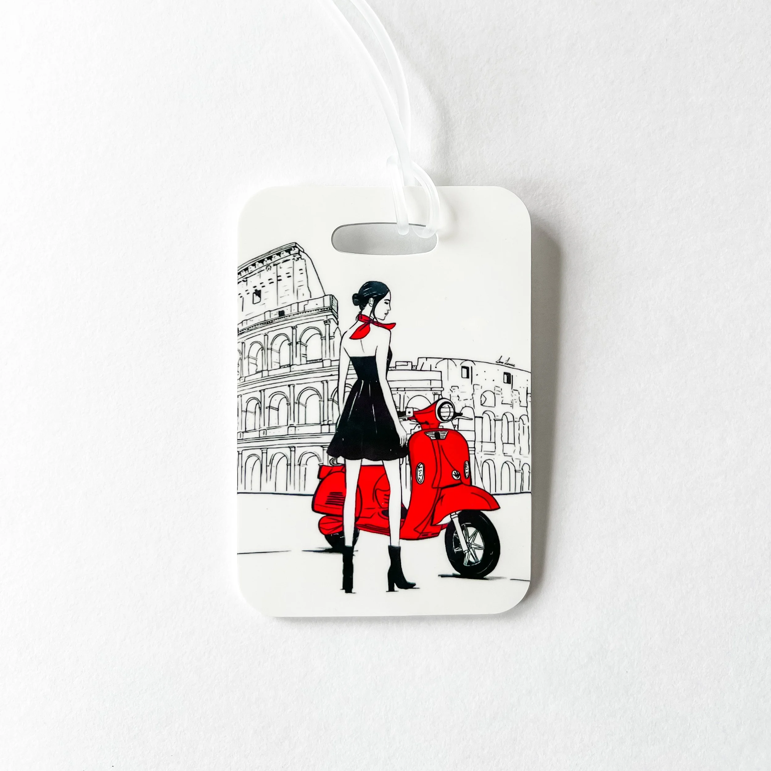 Rome Fashion Luggage Tag (The Colosseum) - Red