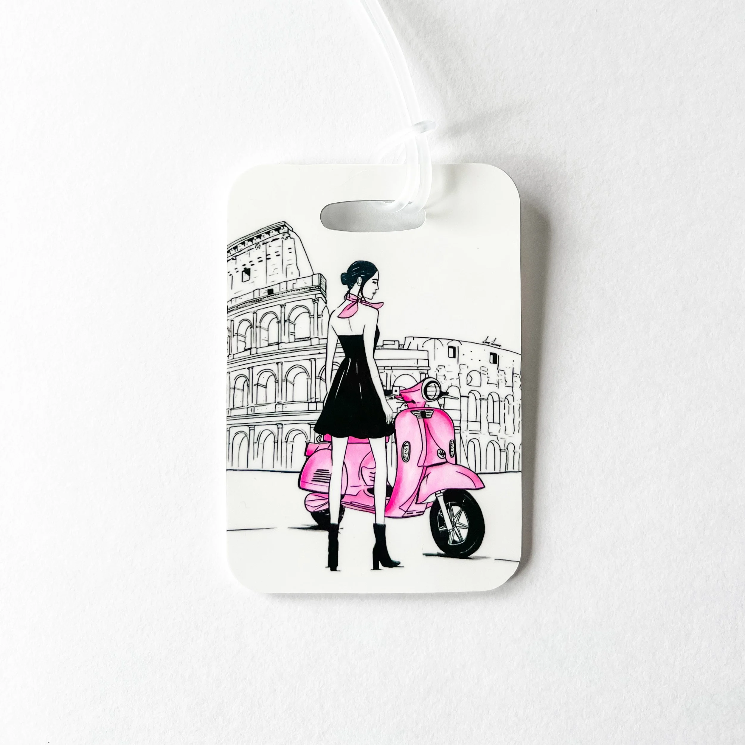 Rome Fashion Luggage Tag (The Colosseum) - Pink
