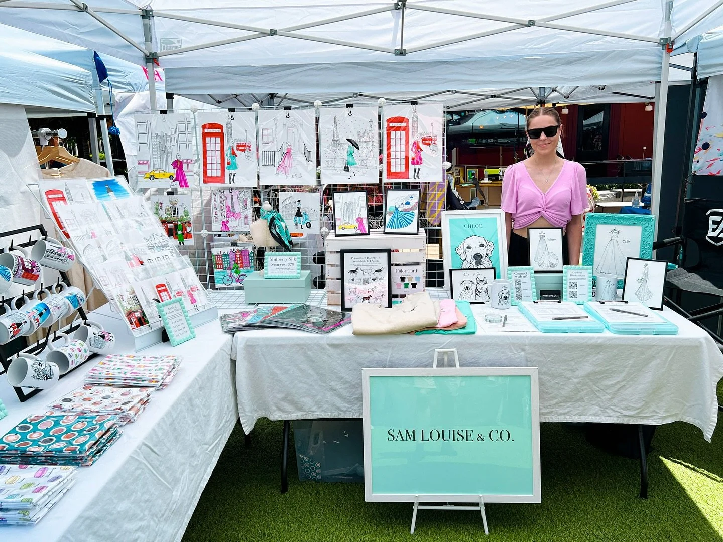 June markets 🌸🤍 I&rsquo;m thankful for the growth and opportunities of this past month! We won&rsquo;t be doing any markets in July or August, but we&rsquo;ll be back in September with new products, including new coasters, silk scarf designs, and f