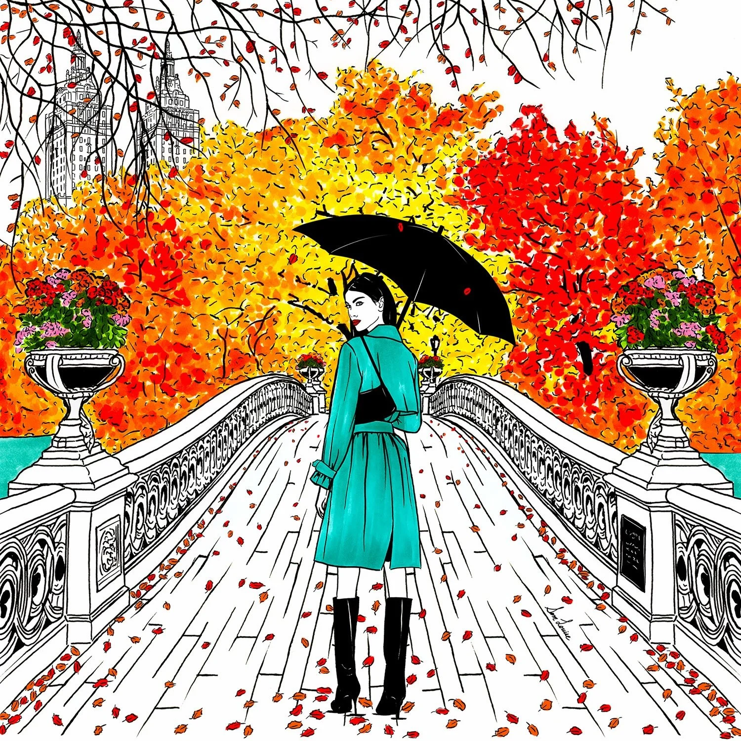 The best season in the best city! 🍁🚕🌆 Fall in Central Park is available as a giclee on our website (link in bio).❤️

#fallinnewyork #centralparknyc #fallart #autumnfashion #fallfashion