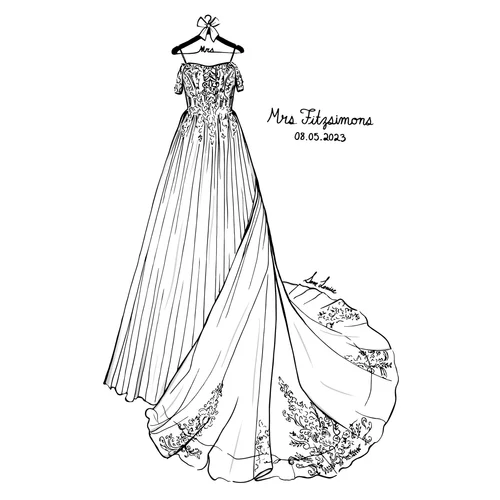 Wedding Illustrations, Wedding Dress Drawings, and Bridal Portraits  Sam  Louise & Co.
