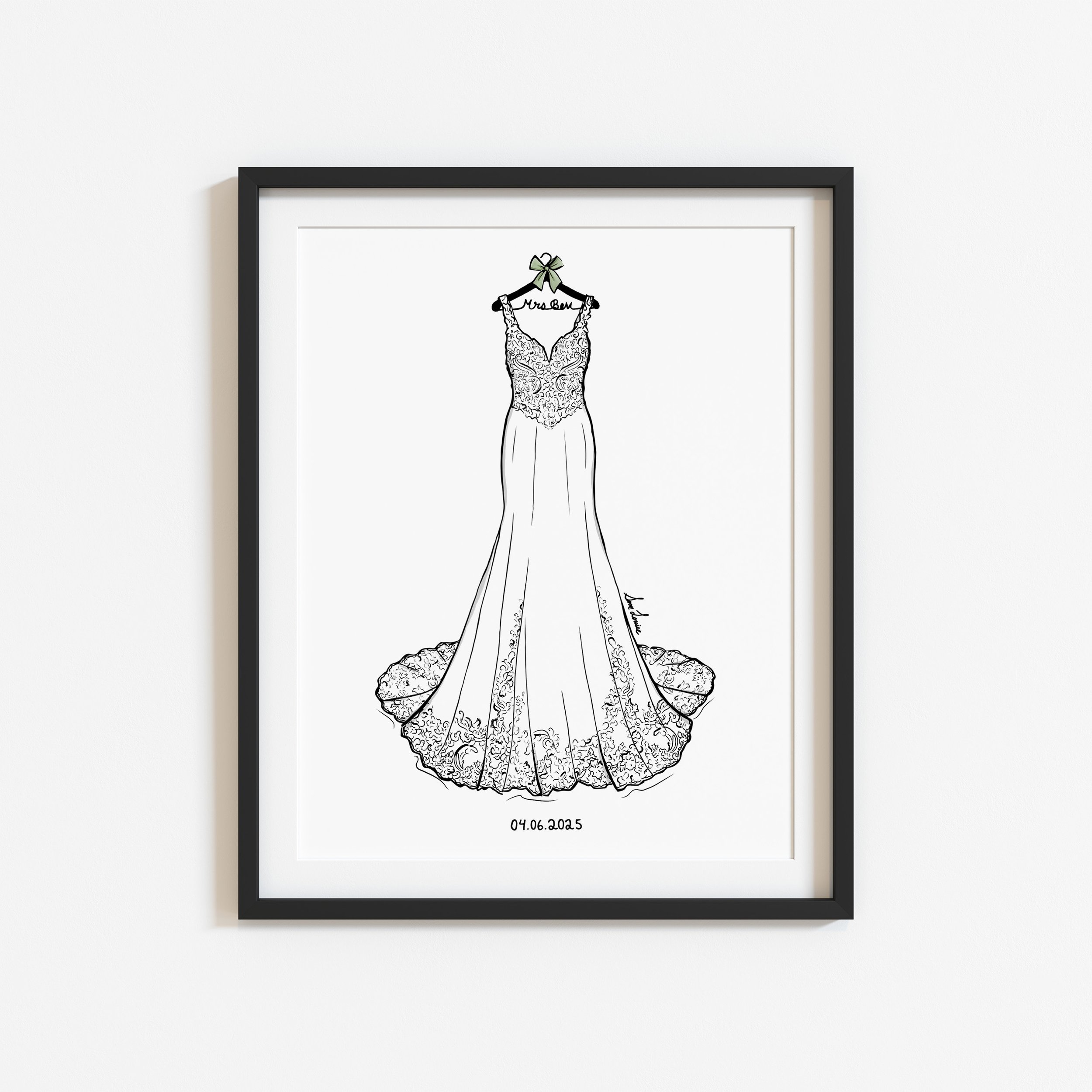 wedding dress drawing from photo