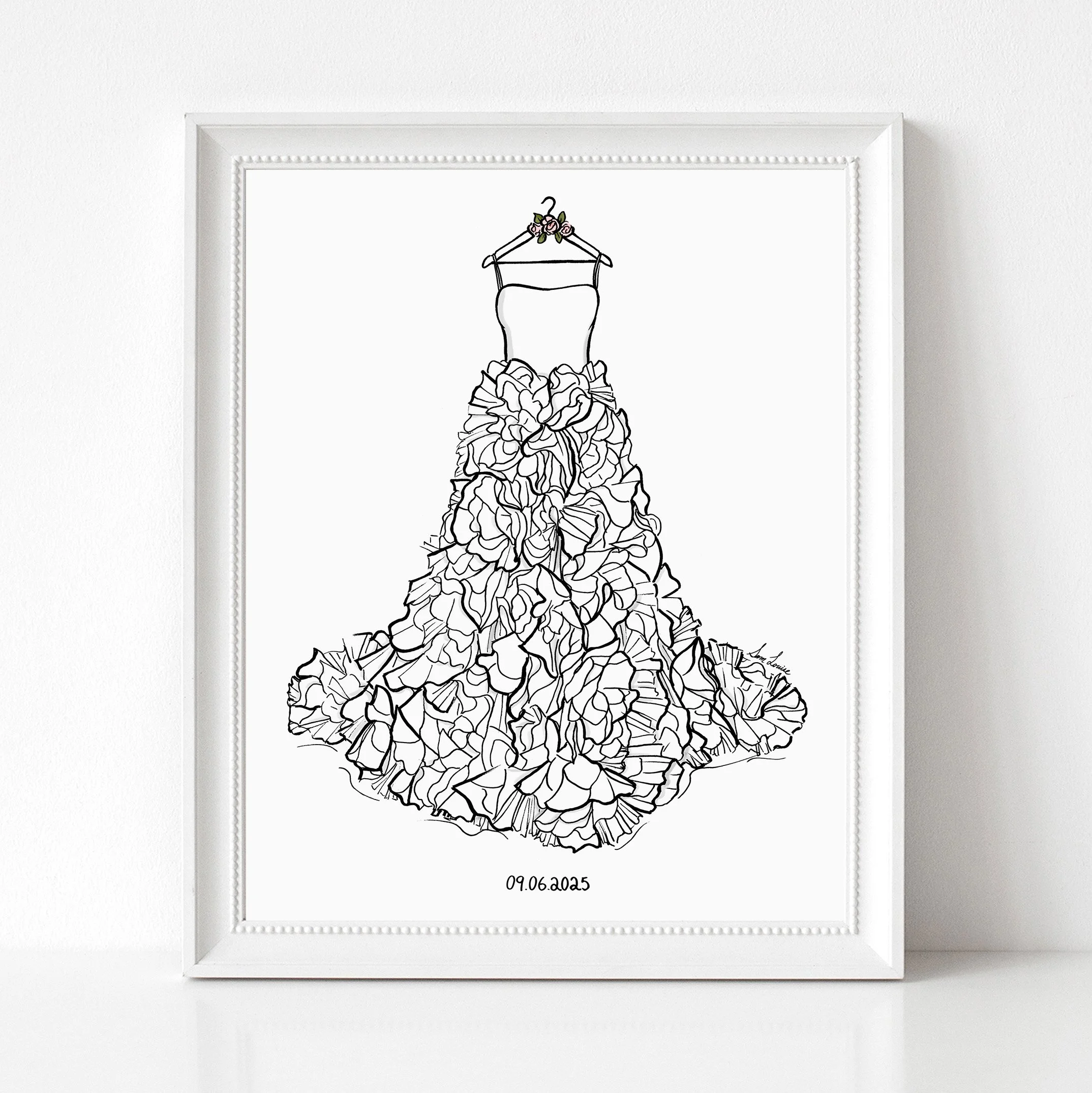 wedding dress with ruffles