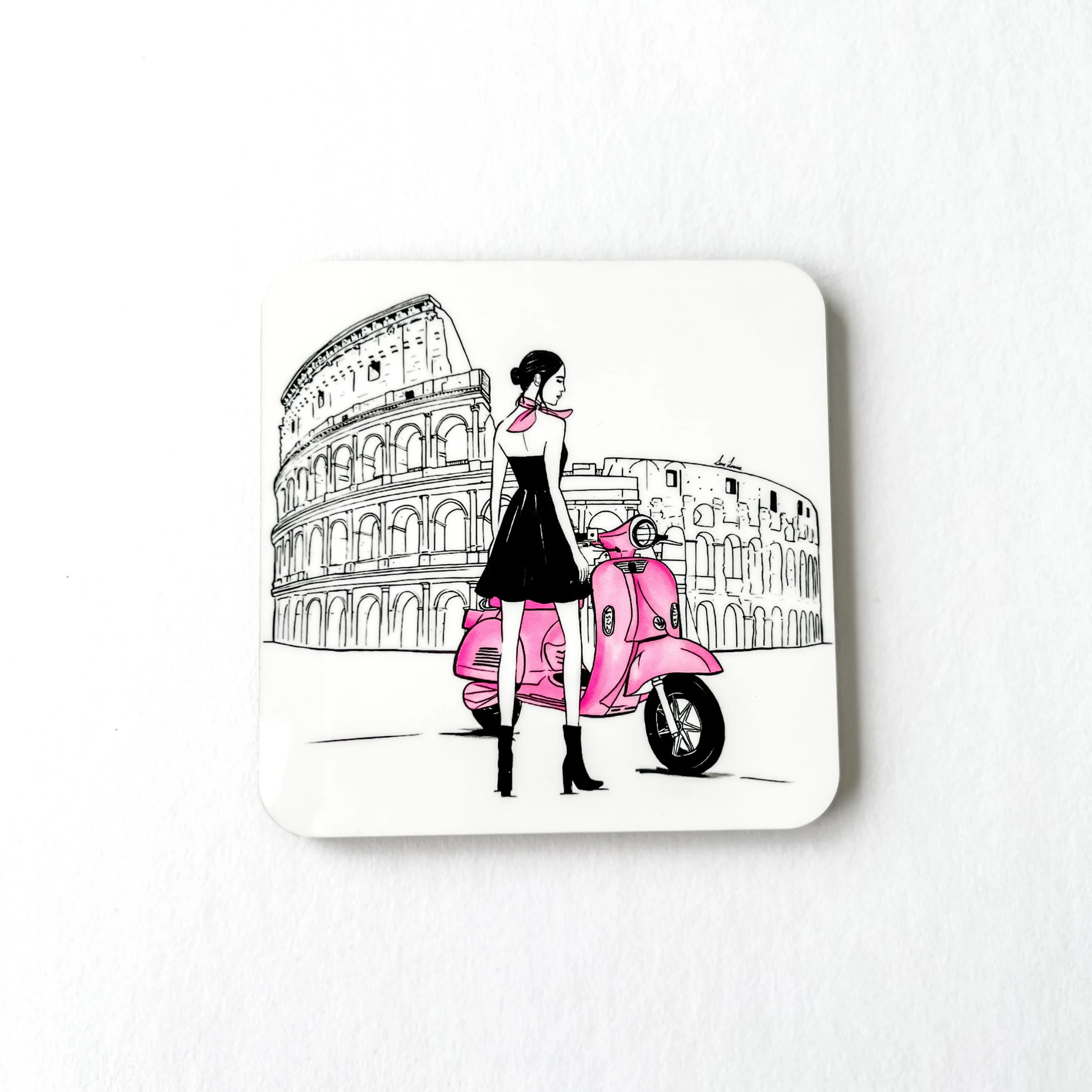 Rome Fashion Coaster (The Colosseum) - Pink