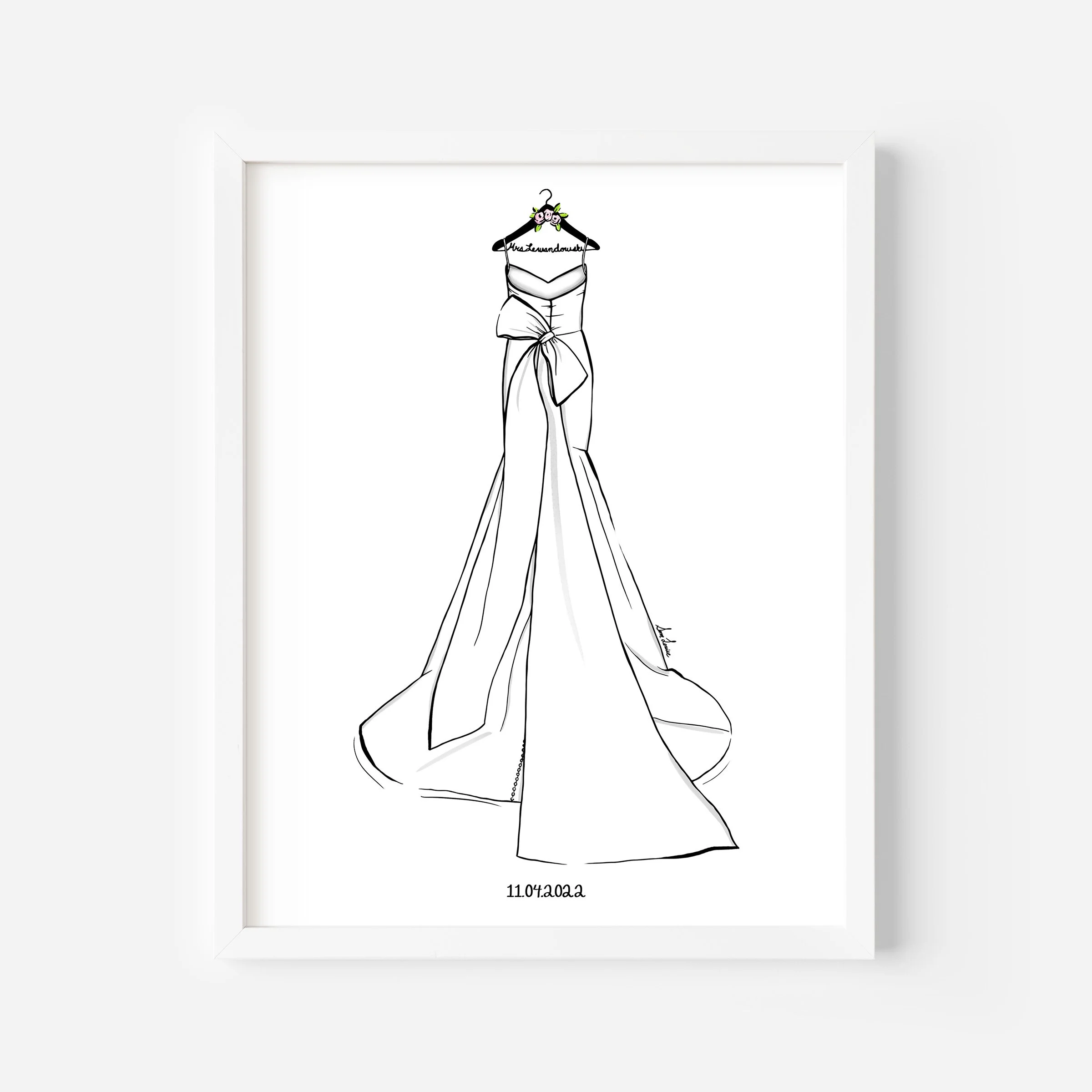 wedding dress hanger illustration