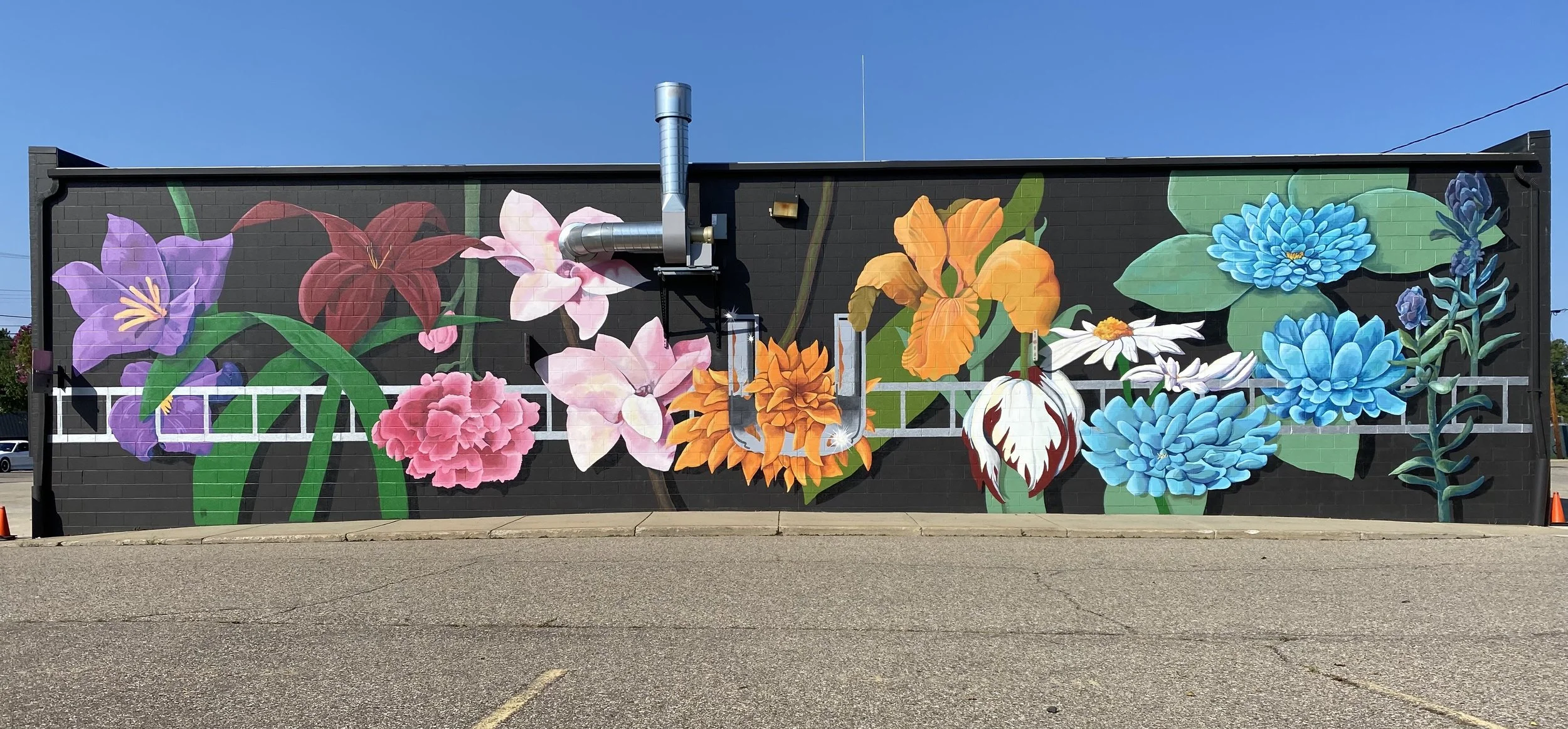 Utica Fire Station Mural, commissioned by the Detroit Institute of Arts, Utica, MI 2021