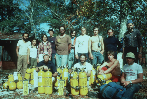  Team photo during training in the fall of 1983 at Indian Springs, Florida. Rear, left to right: Carlos Lazcano, Elena Lazcano, Pat Wiedeman, Bill Stone, Gary Storrick, Bob Jefferys, Clark Pitcairn, Noel Sloan, John Zumrick, Sergio Zambrano. Front, l