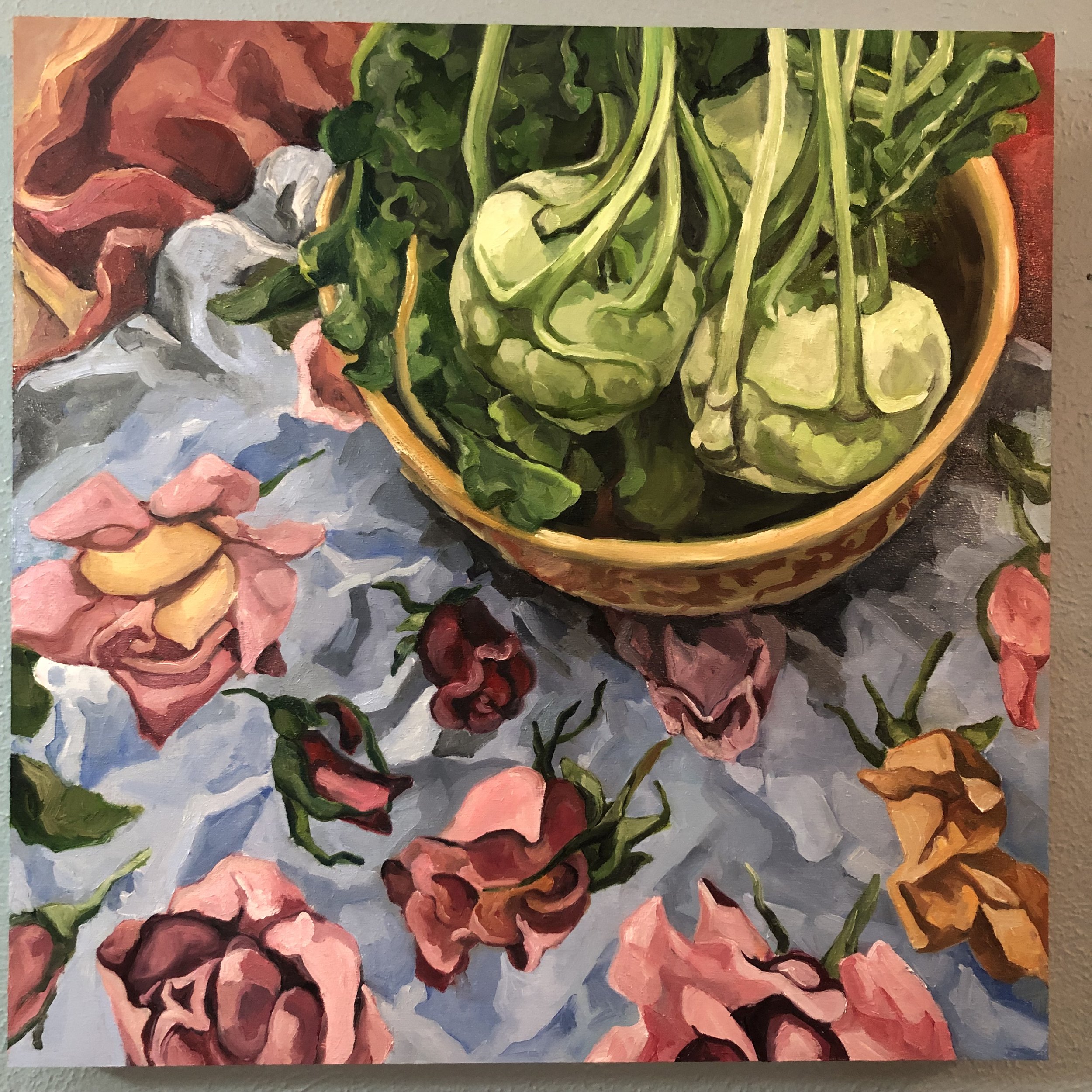 Gina Smith Caswell, Veggies on Roses.JPG