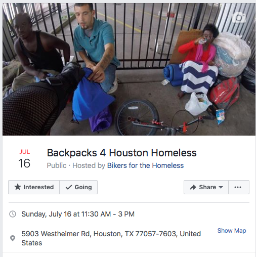 join us on the 3rd Sunday of each month to help Houston homeless. more info