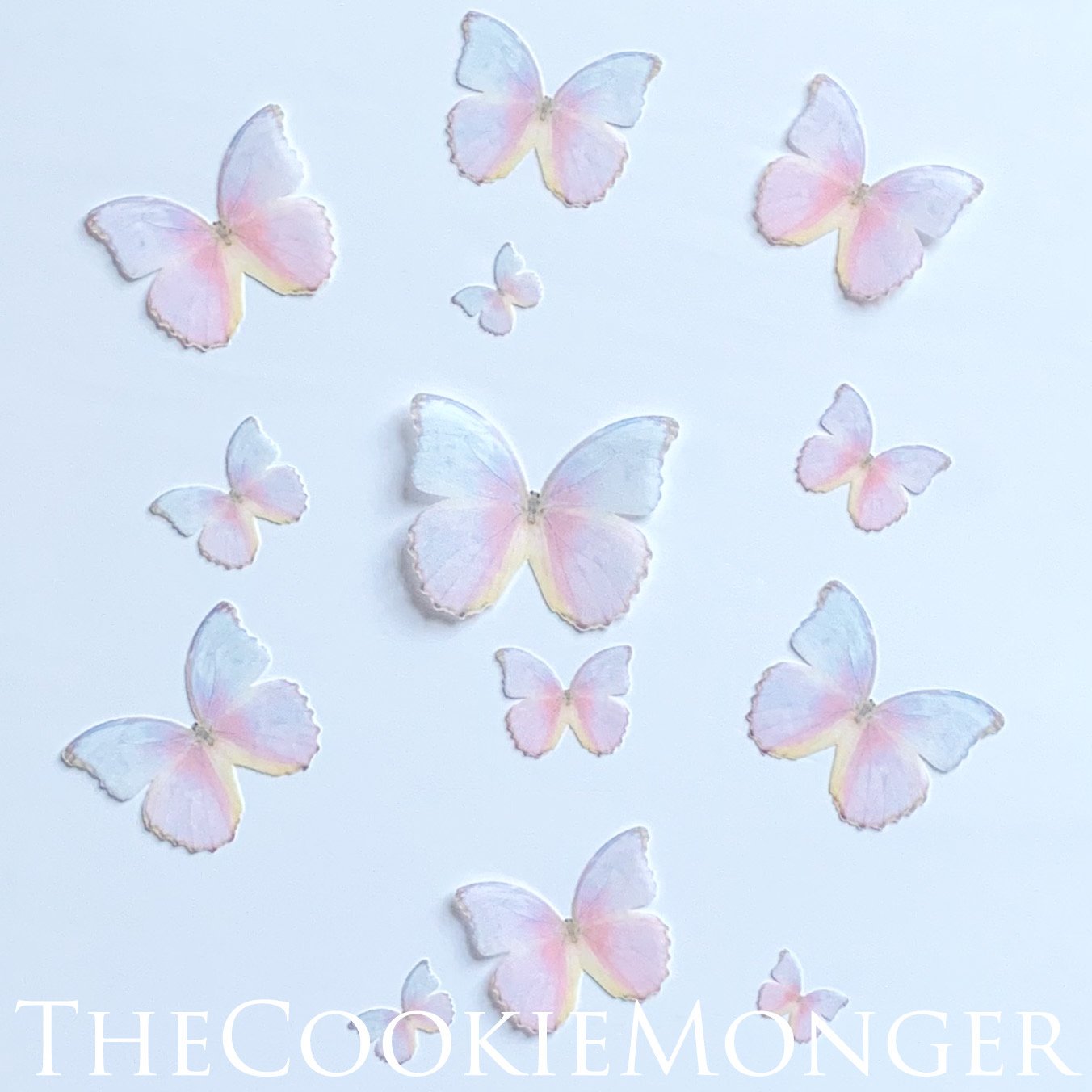 Edible Pre-Cut Wafer Butterfly Pastel Pink Mini