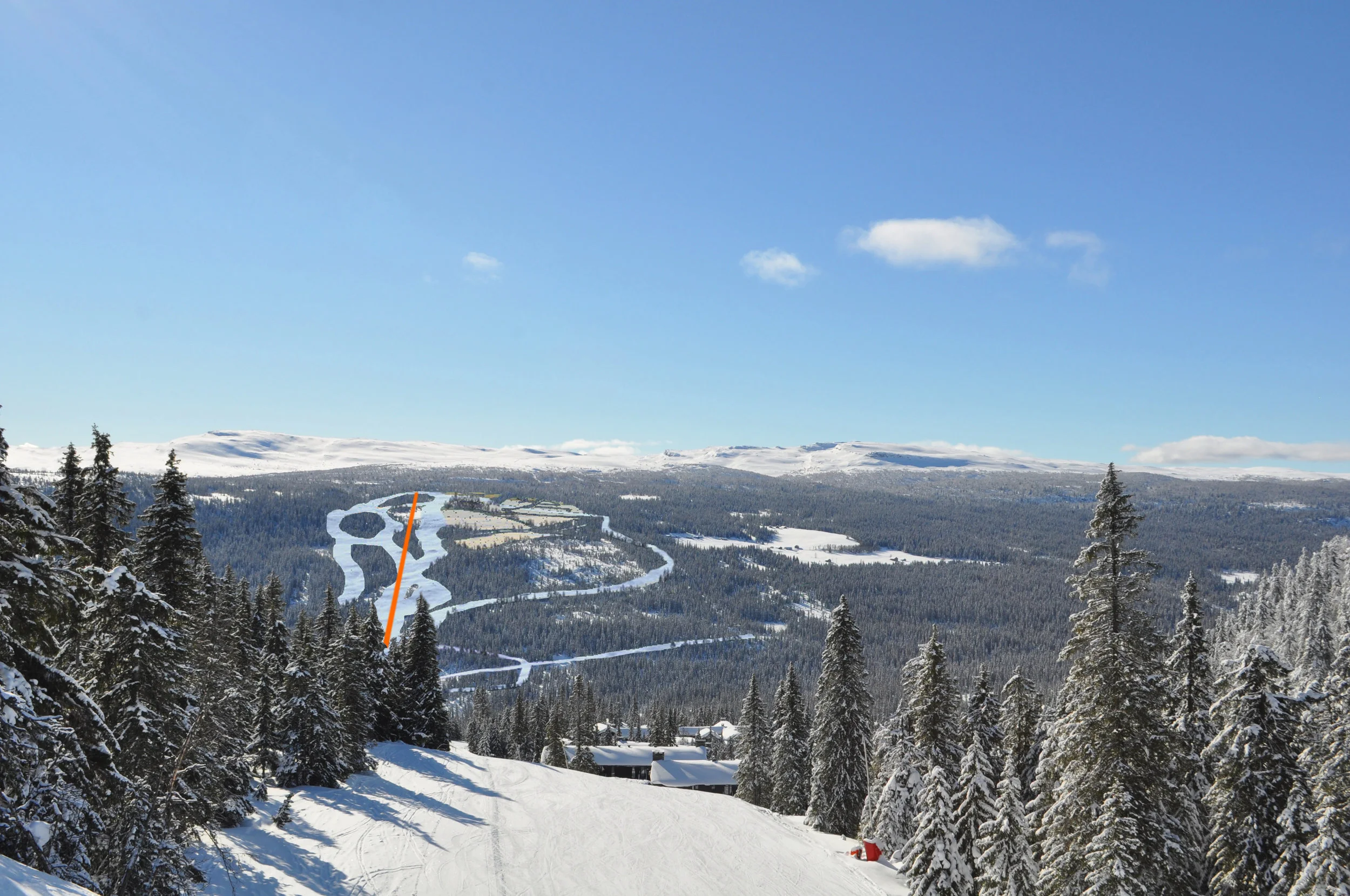 Kvitfjell Varden sett fra Bjønnliløypa på Kvitfjell vest.