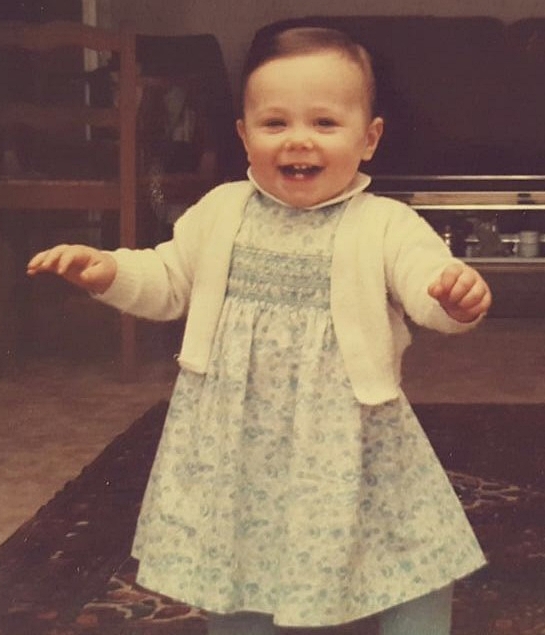 Paris in 1985: 1 year old, my first steps in smocked dress