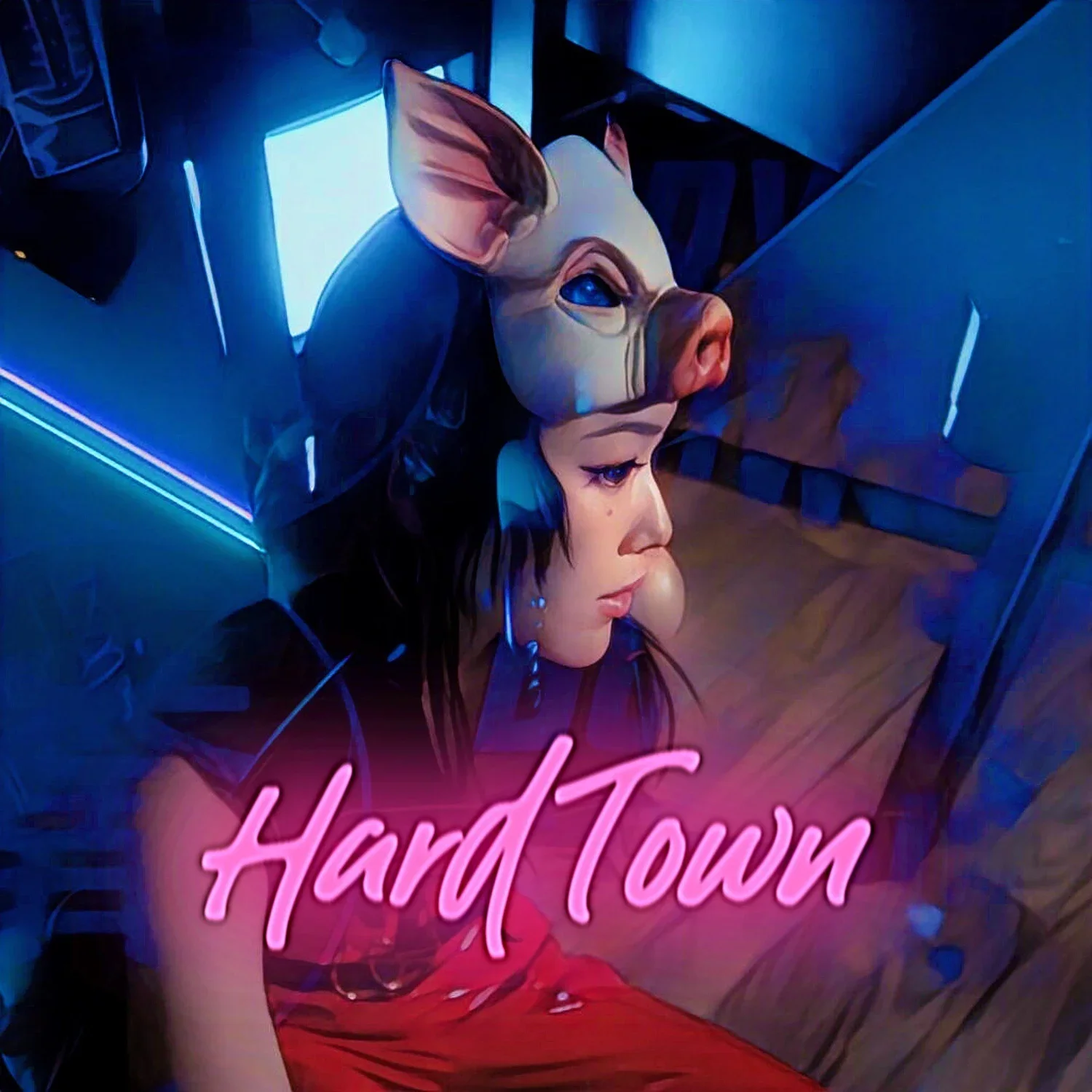 Cover art for 'Hard Town' by Solari. A cinematic indie-pop release on Here & Now Recordings