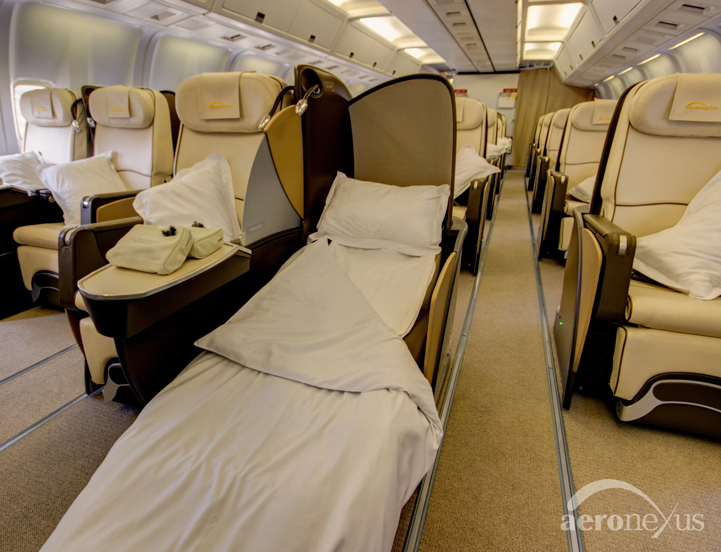 Assentos lie-flat do Boeing 767 VIP