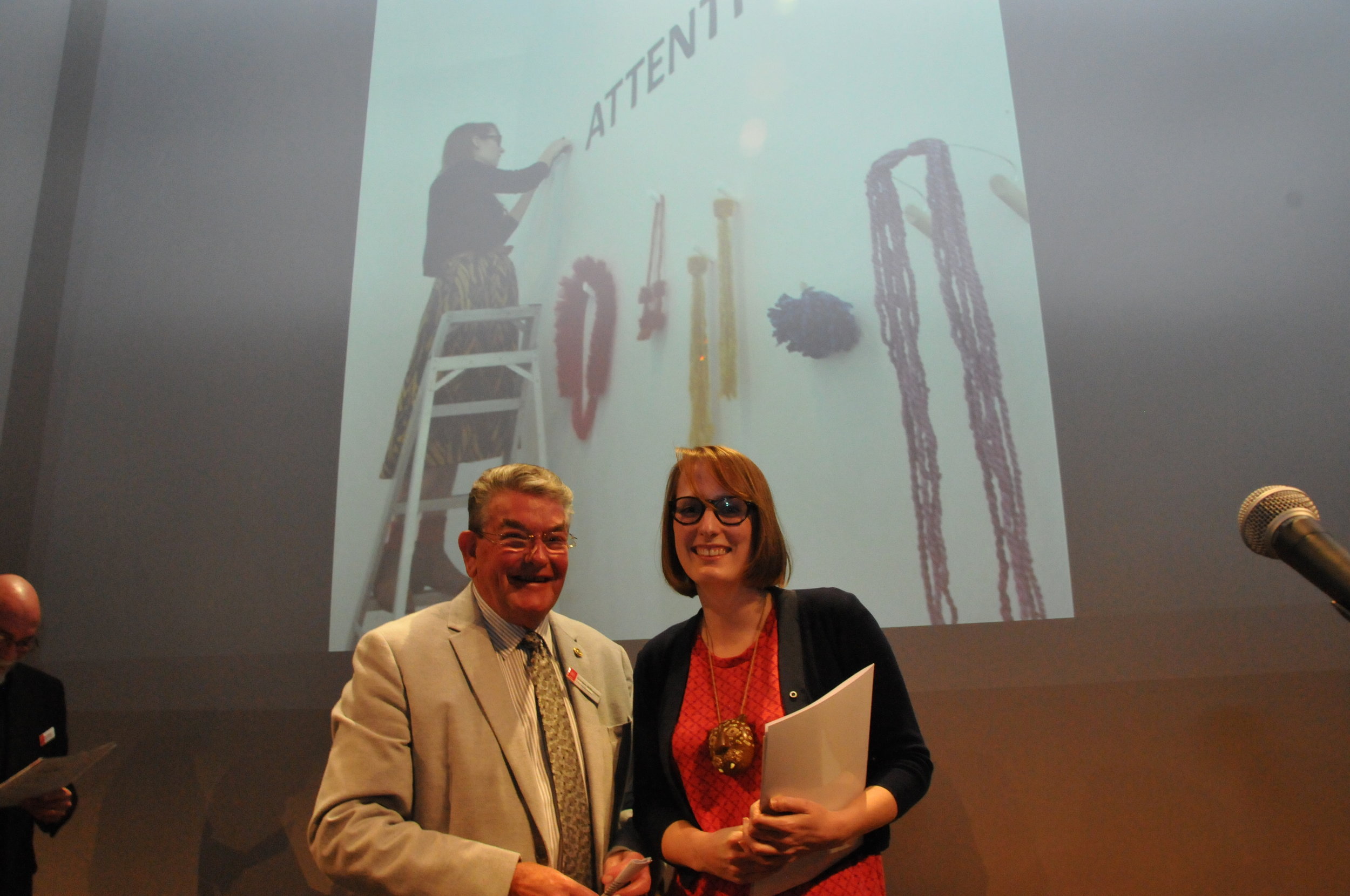 Claire McArdle with Gordon Williamson representing the Rotary Club of Ballarat South