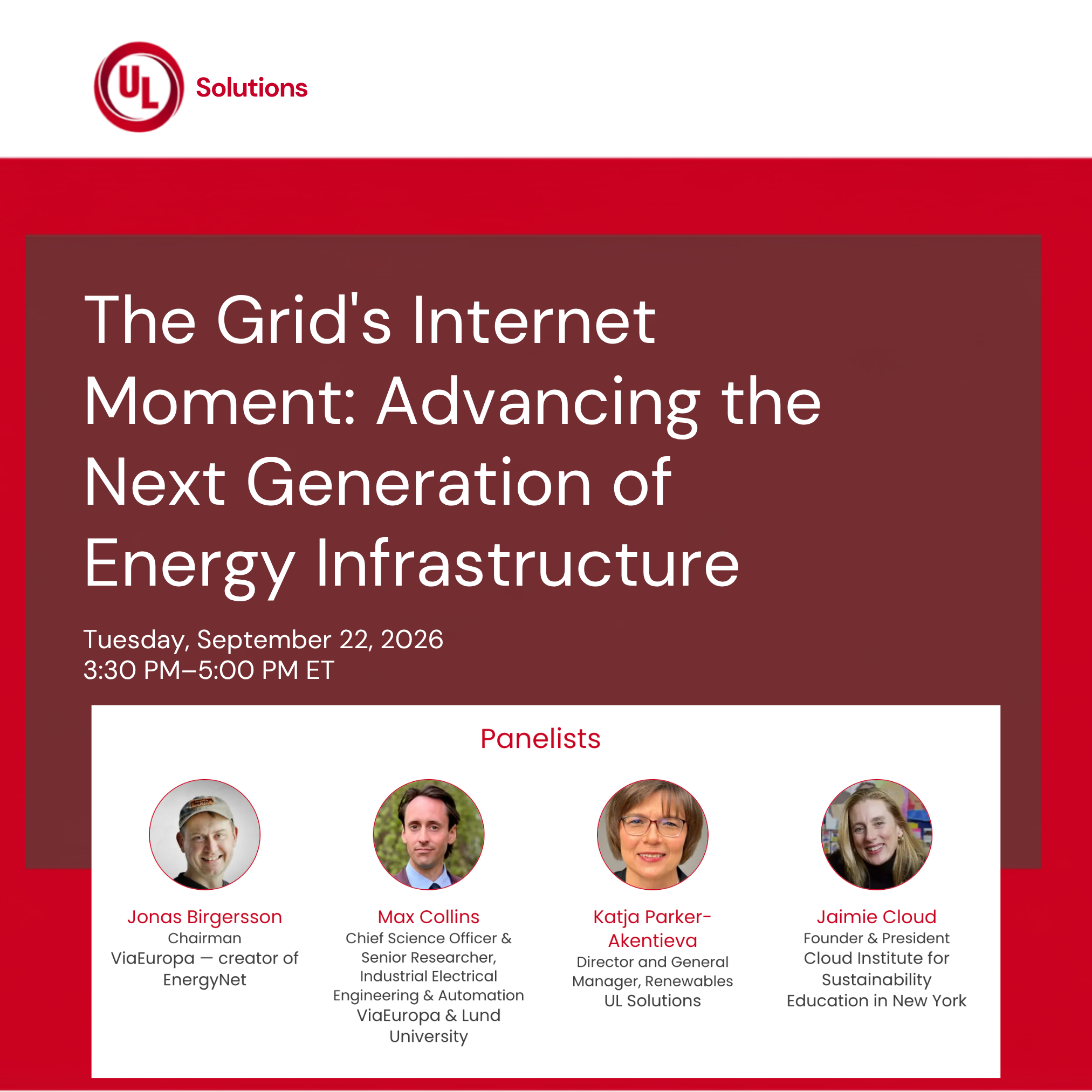 Attend a Panel Session with Jaimie P. Cloud on September 22, 2026 During Climate Week NYC: The Grid's Internet Moment