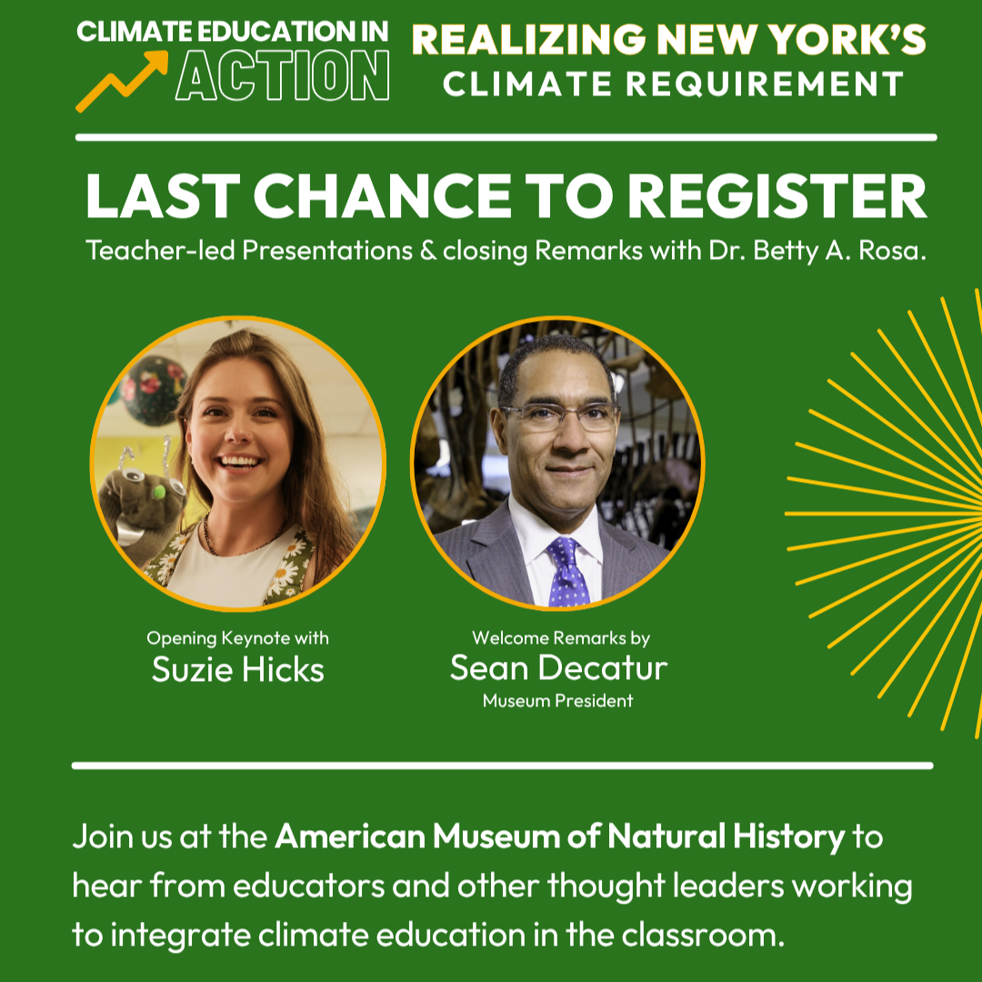Join Us During Climate Week NYC at Climate Education in Action: Realizing New York’s Climate Education Requirement 