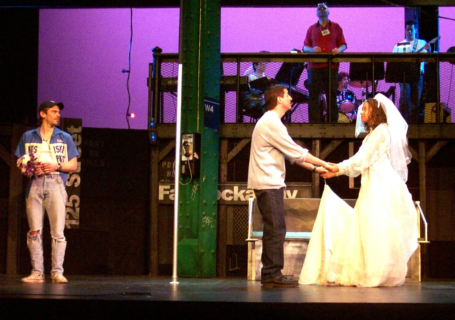 A scene from WEDDING TRAIN a short musical written theAtrainplays as a benefit for the Neighborhood Playhouse theater school, starring Tracie Thoms, John Leone and Drew Donovan.