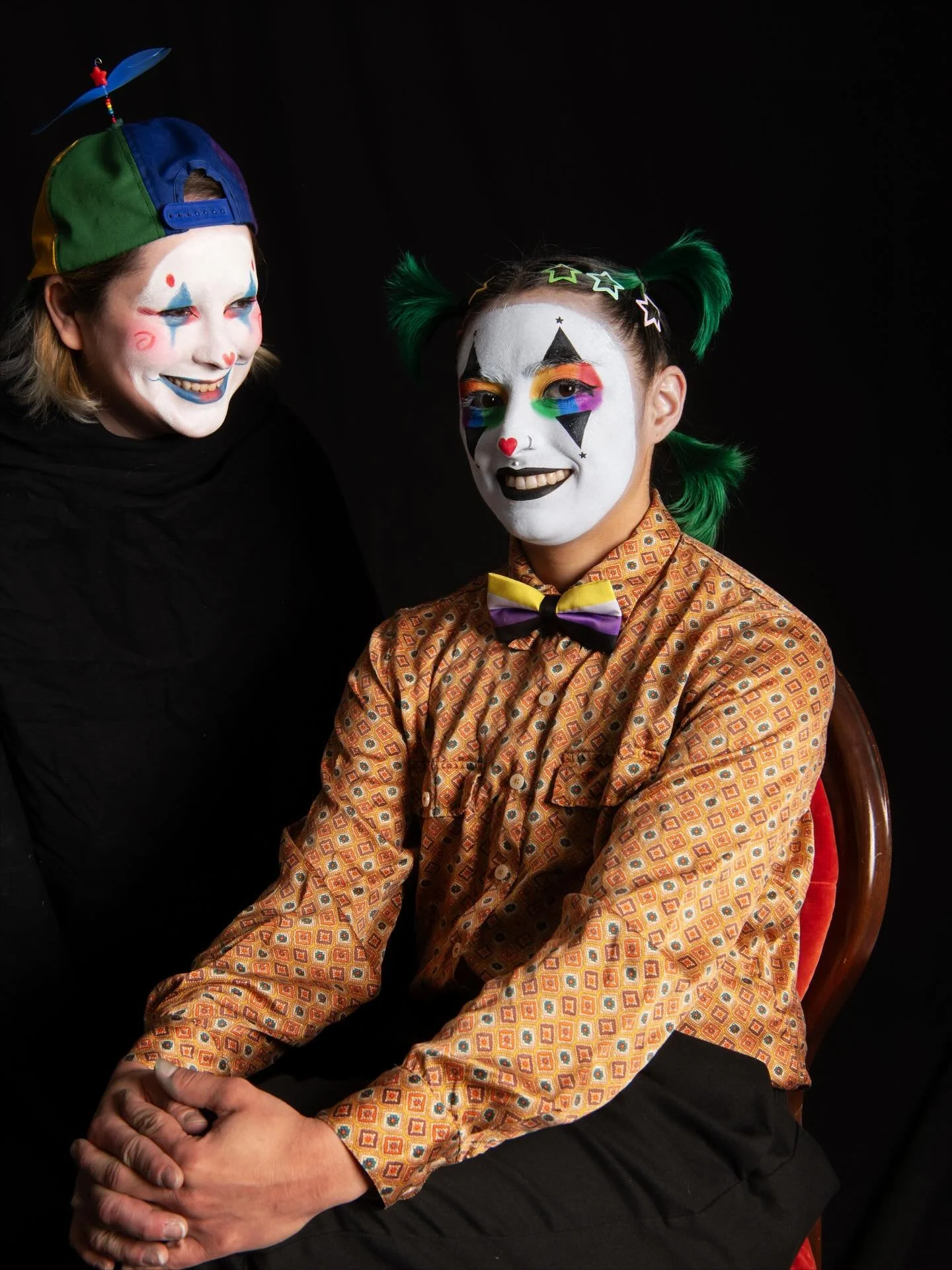 Father and son. 
&bull; &bull;
&bull; &bull;
&bull; &bull;
&bull; &bull; 

#clown #clowns #studio #drag #queerphotography  #streetphotographer #editorialphotography #streetphotography #clevelandphotographer #streetphotographer #clownmakeup #clowncore