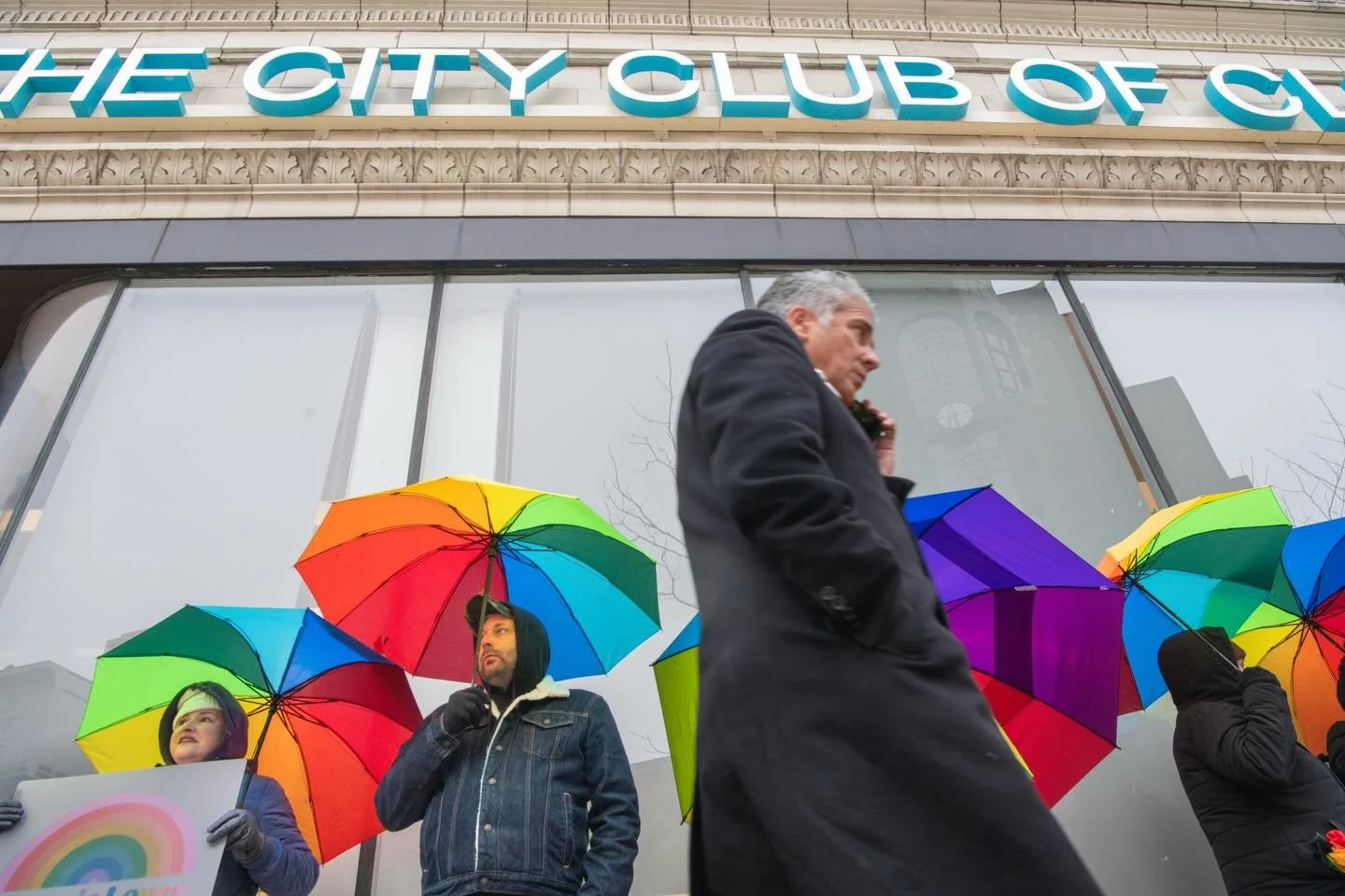 @cityclubofcleveland invited The Center for Christian Virtue, a group from Columbus that has lobbied for controversial legislation in Ohio, such as bans on transgender girls participating in school sports to speak last Friday. To protest, Queer Union