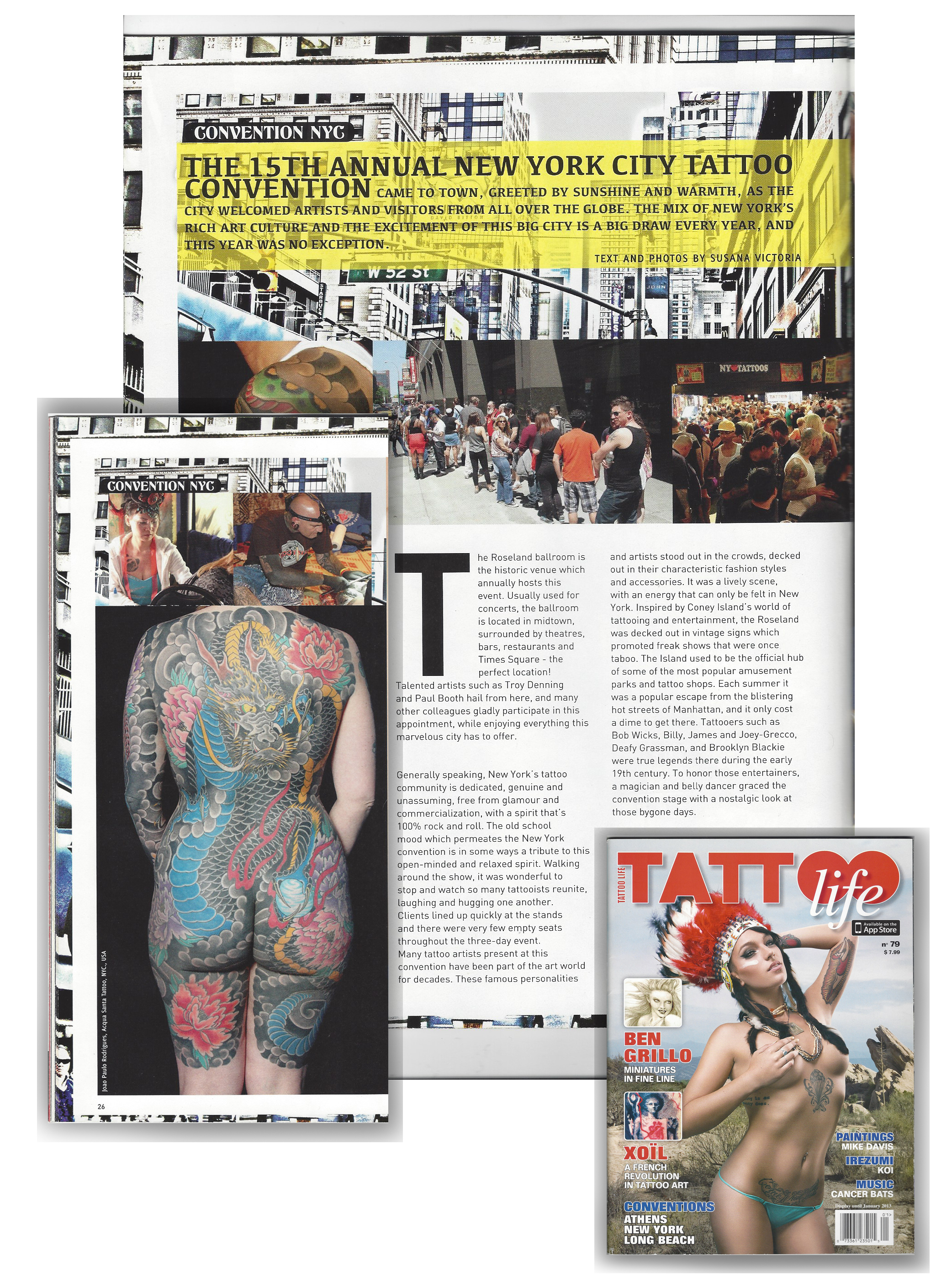 Featured in a Italian Magazine Tattoo Life with the 15th Annual NYC Tattoo Convention. 