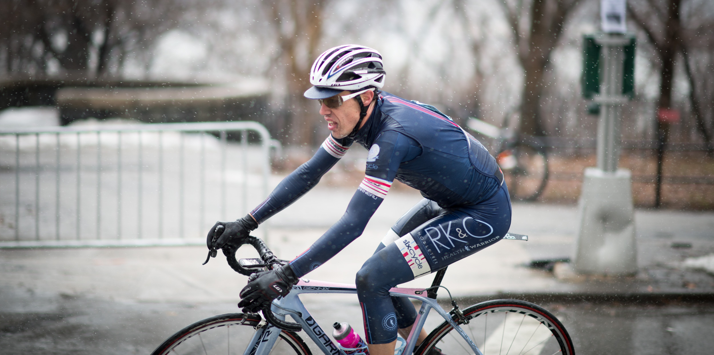 Louis Garneau Cycling Jersey Mens Medium Blue White Green Mammoth Sports M  - VELCH TECHNOLOGY