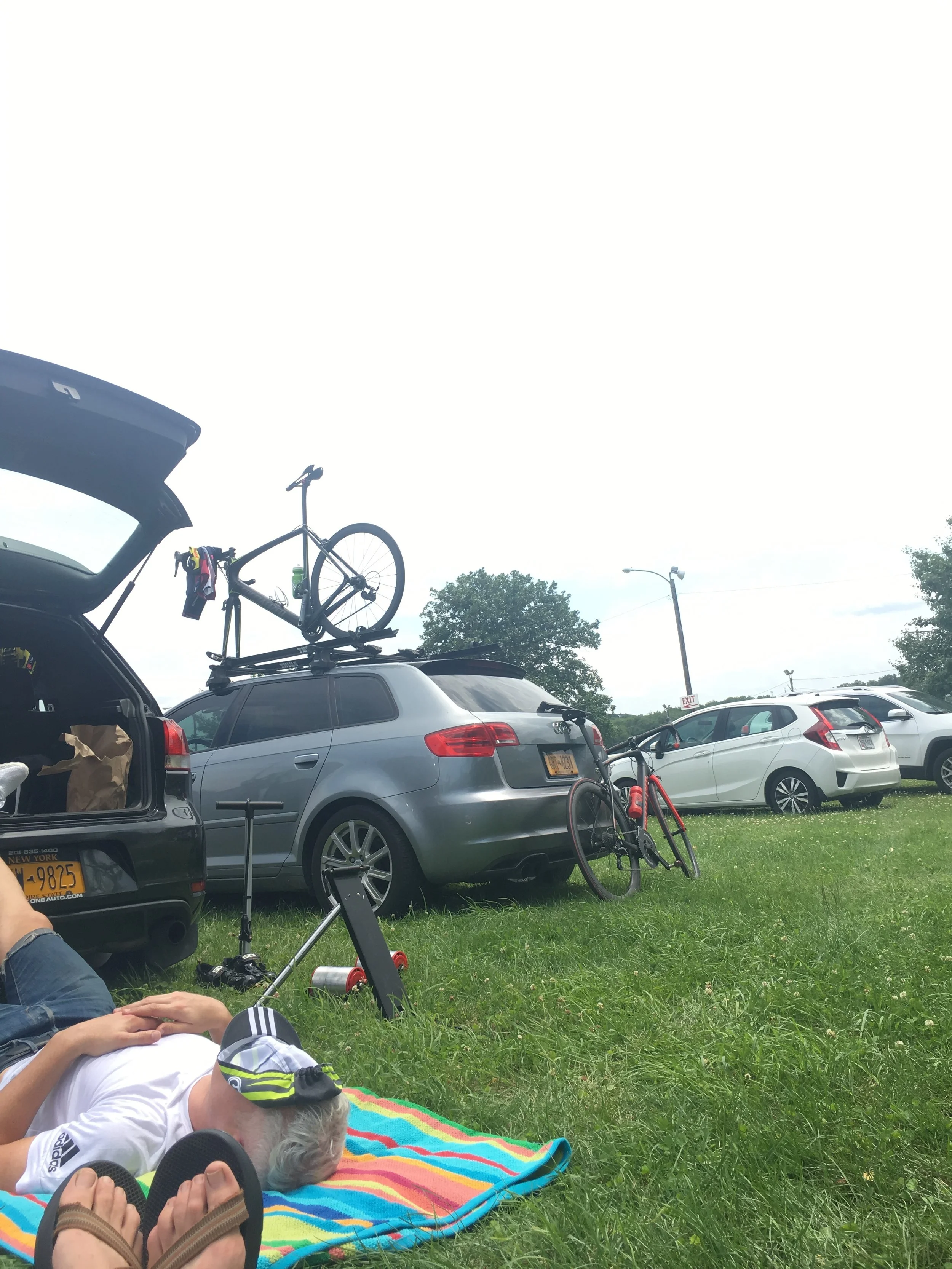 County fair ground Saturday afternoon (post TT pre-Crit) naps