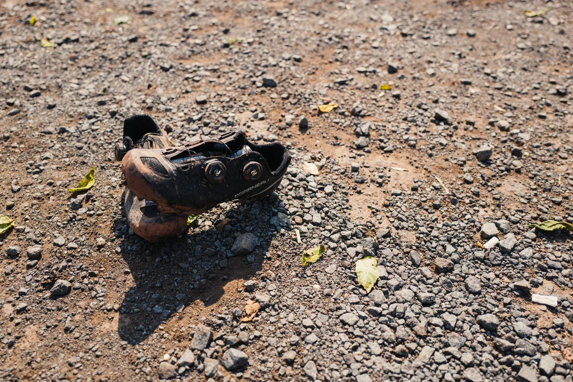 The Garneau Copper T-Flex shoes after a day spent on the trails at Six Mile Run in New Jersey.