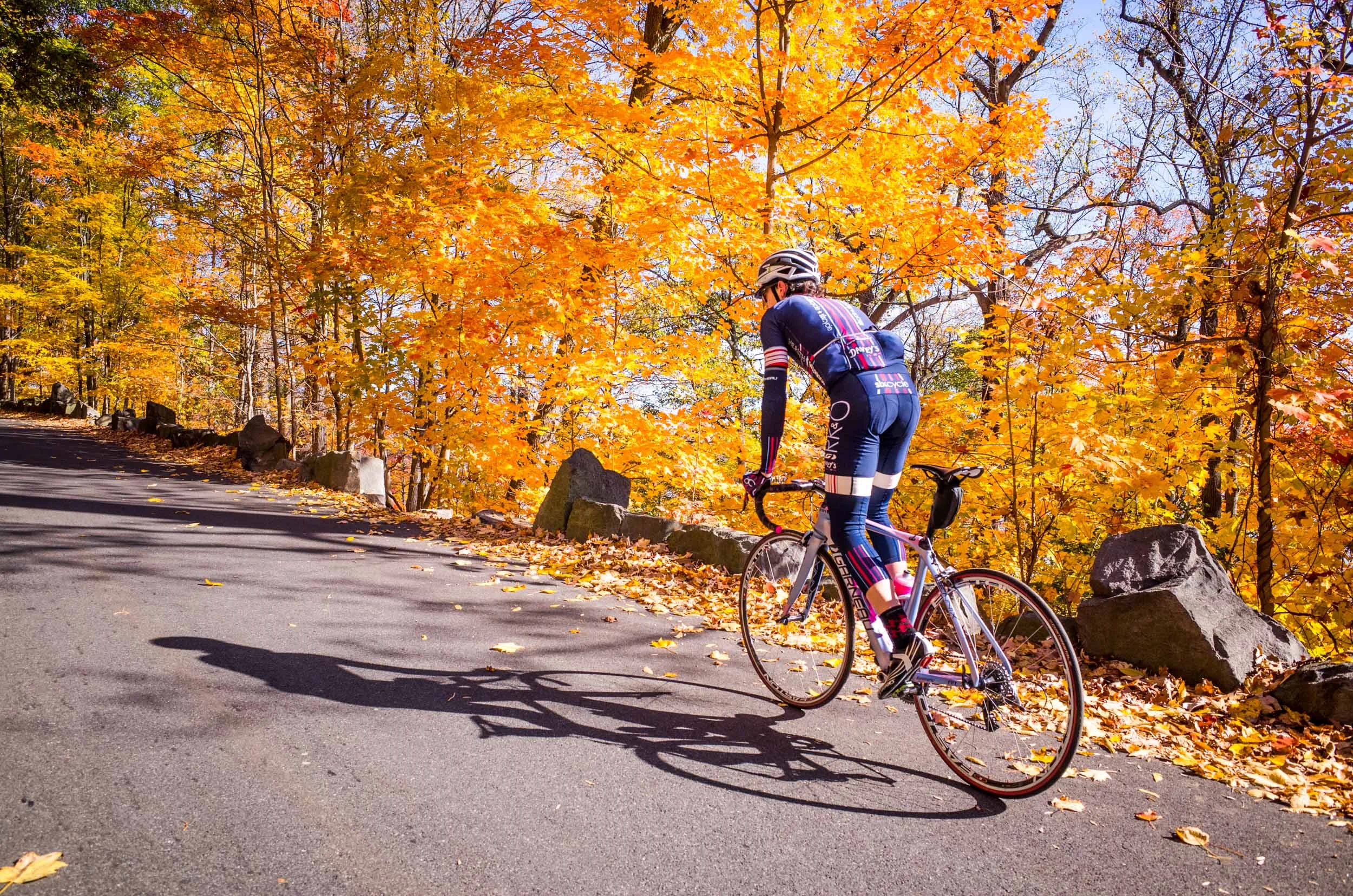 Richard Scudney was for many years the team's climbing powerhouse though he now has much larger climbs to tackle after relocating to Colorado during the 2017 season. This photo is from late 2014 on River Road.