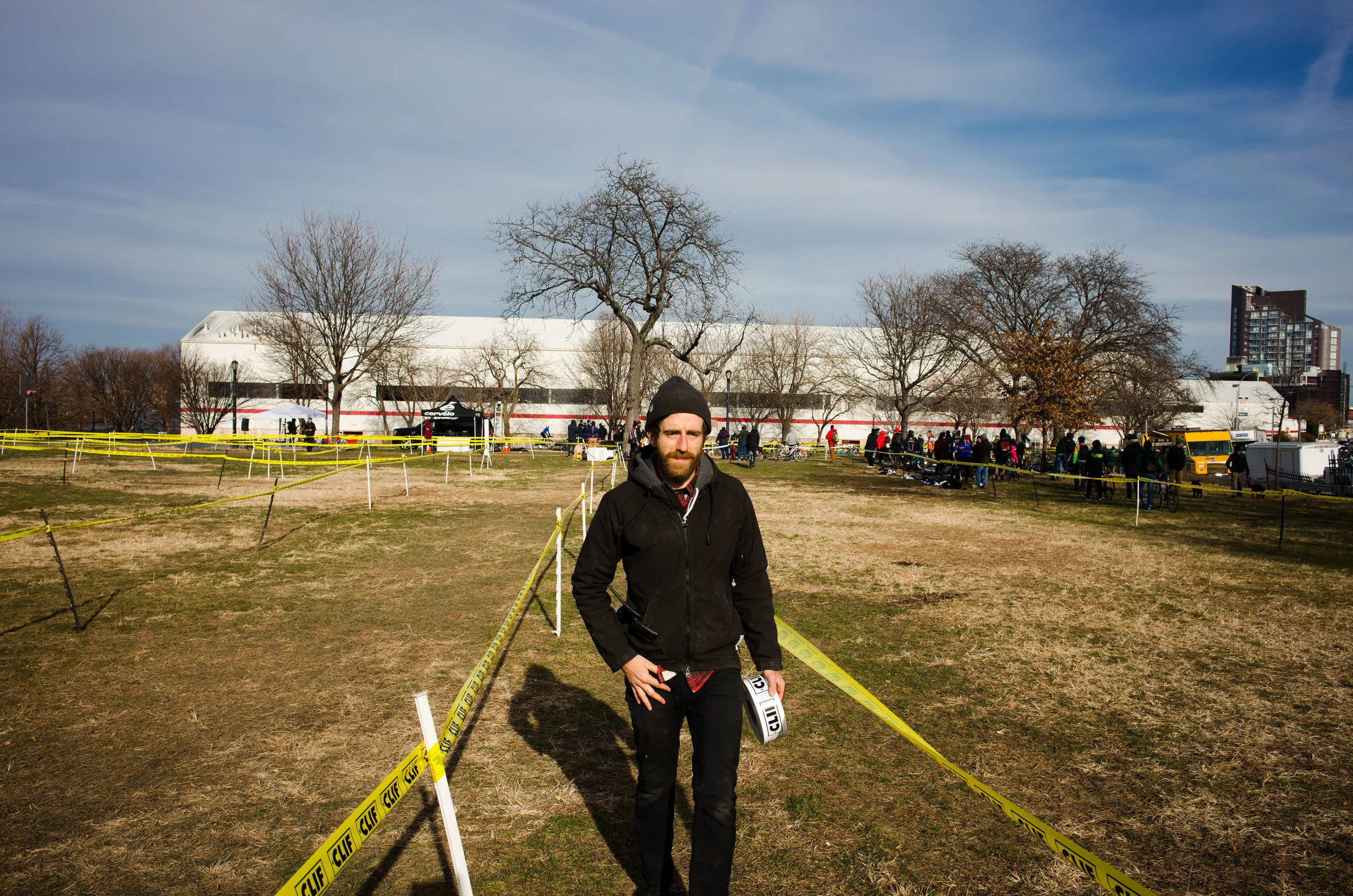 Roll of tape in hand at the first ever Rainey Park Cyclocross race (from this Journal entry )