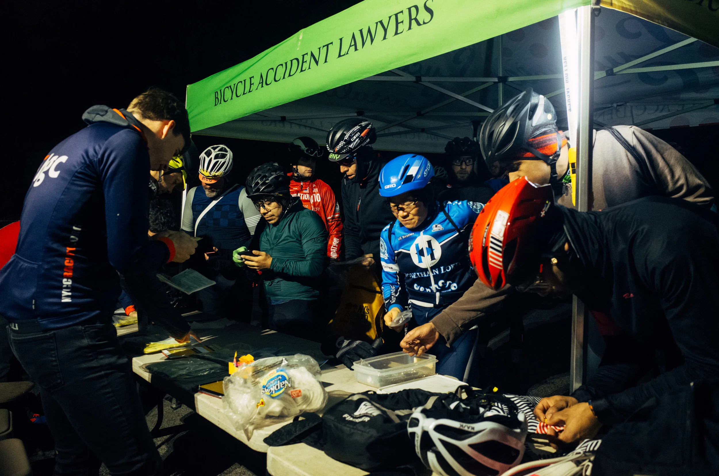 The pre-race rush at the registration table where CRCA invested in new iPads this year to improve electronic check-in.