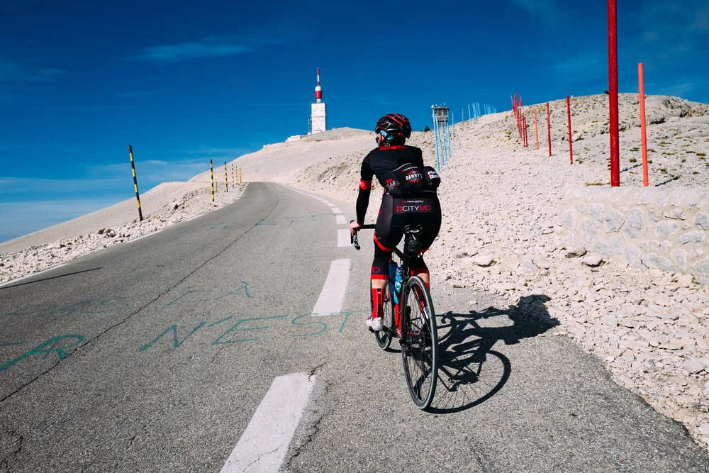 CMD tackling a climb in France .