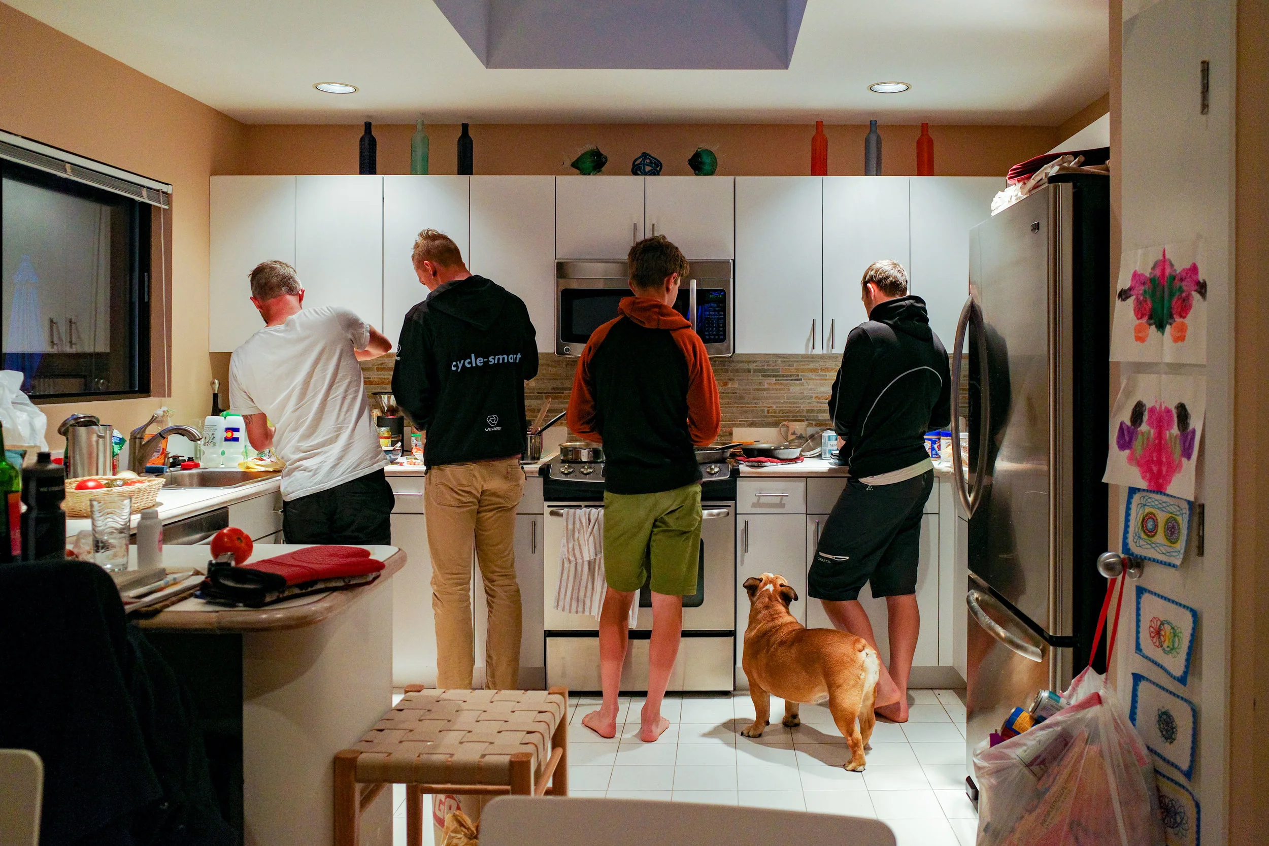 Winnie is in line for the taco night.