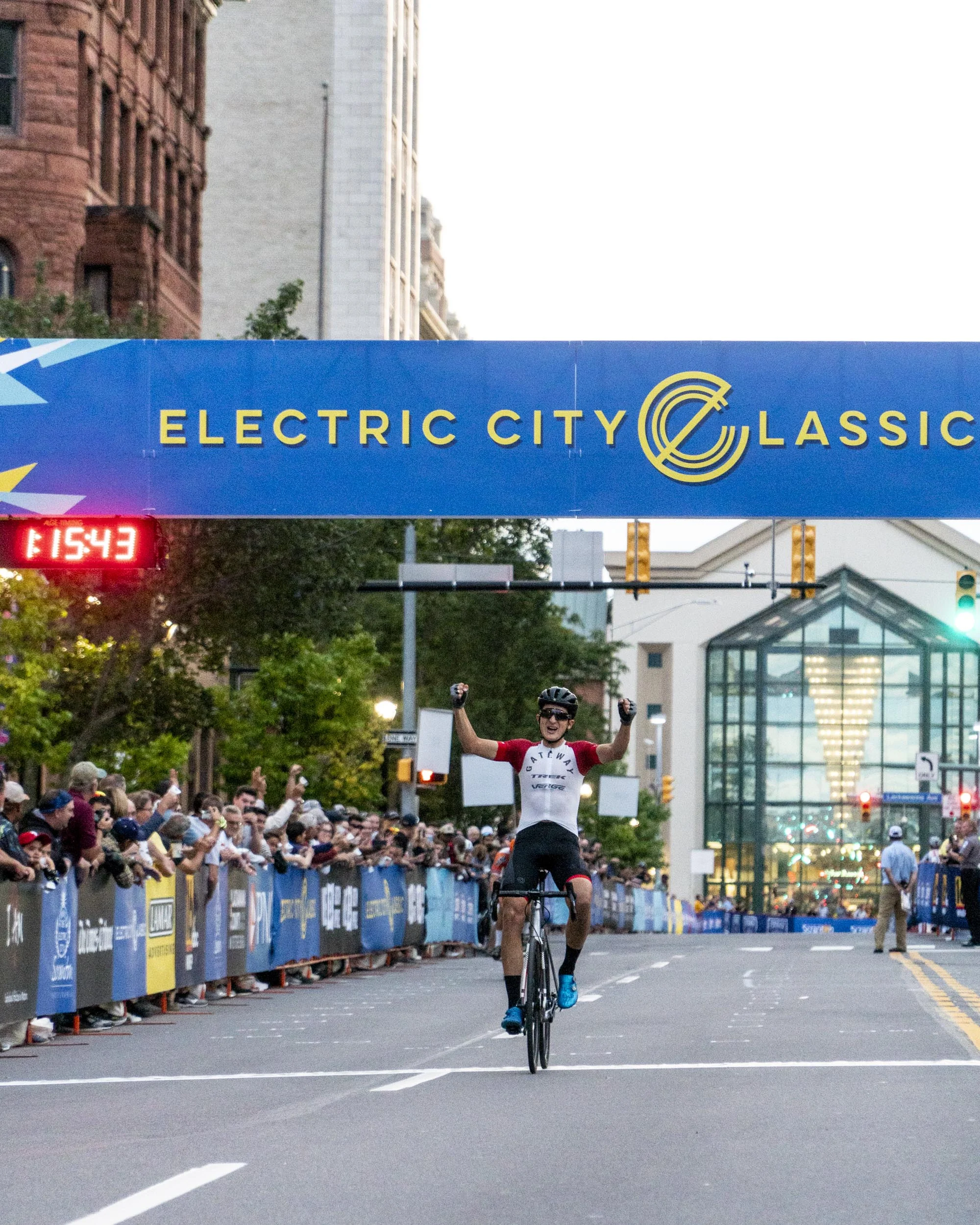 Bryan Gomez wins the first inaugural Electric City Classic Pro Men's Criterium