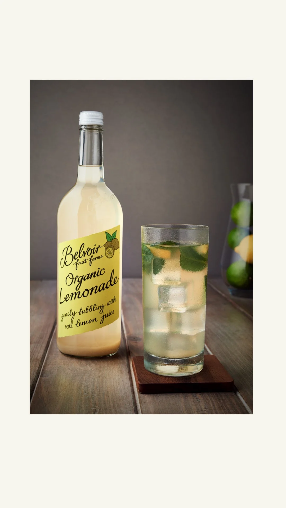 Photo Bouteille de boisson limonade goût citron de la marque Belvoir Fruit Farm.