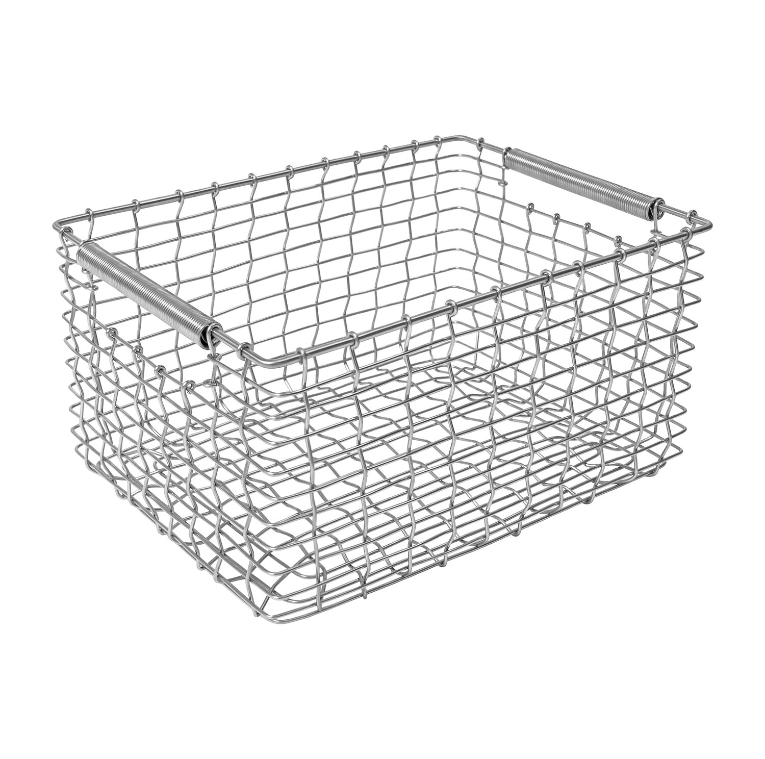 at Home Black Metal Wire Storage Basket with Liner
