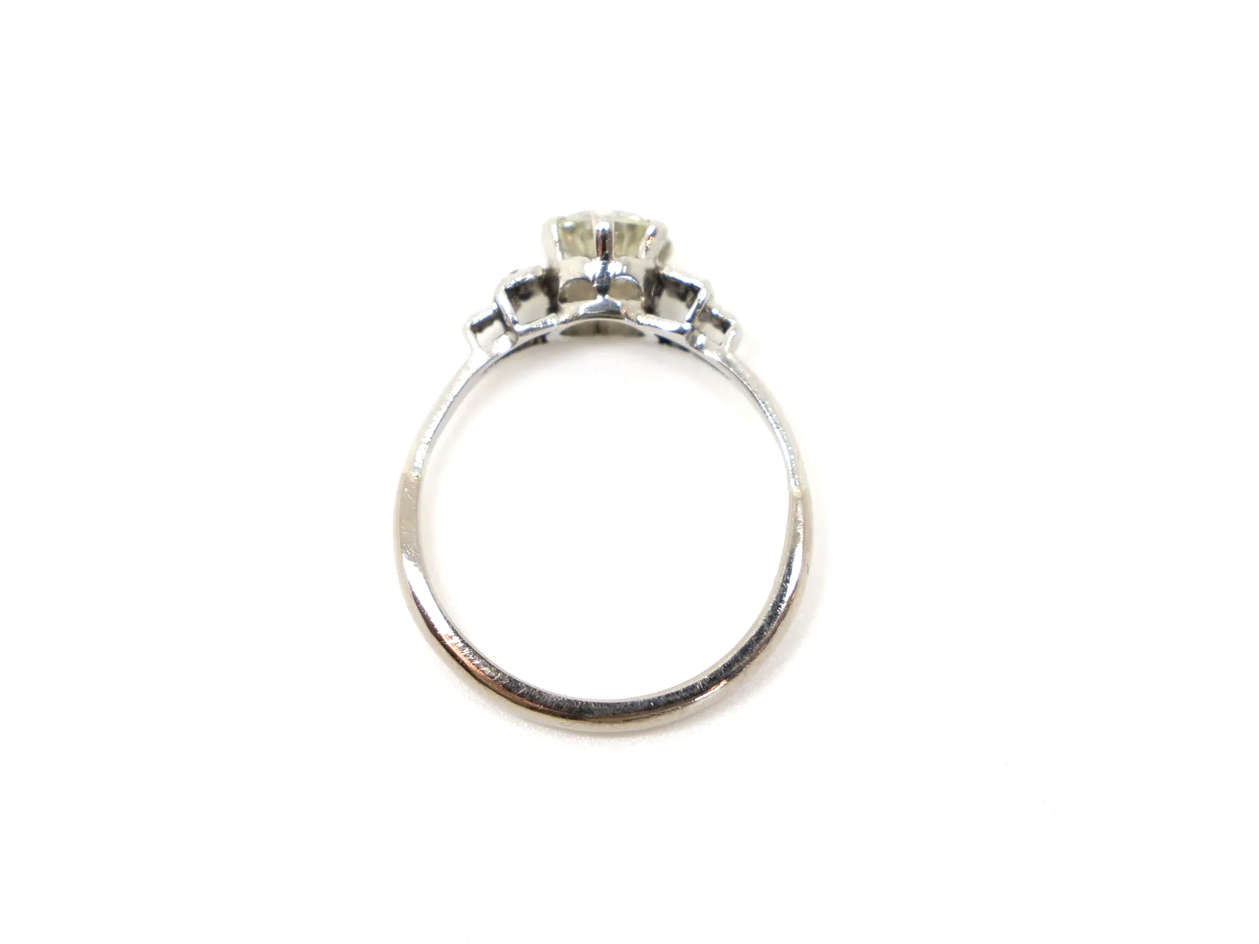 art deco platinum diamond 1ct engagement ring