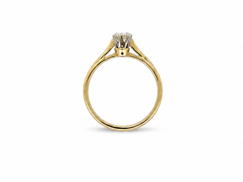 Vintage 18ct gold diamond solitaire engagement ring, 0.33ct, UK size Q