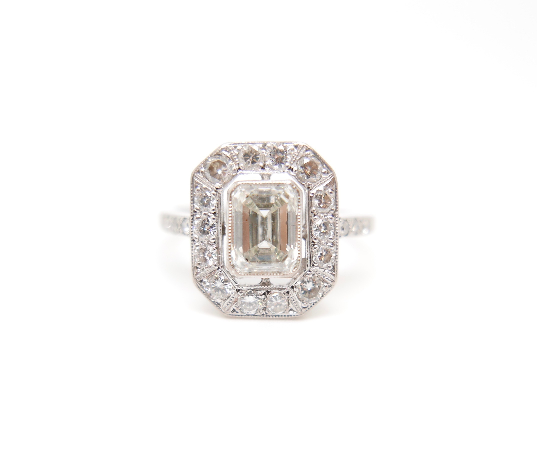 Emerald Cut Diamond Ring in 18ct White Gold