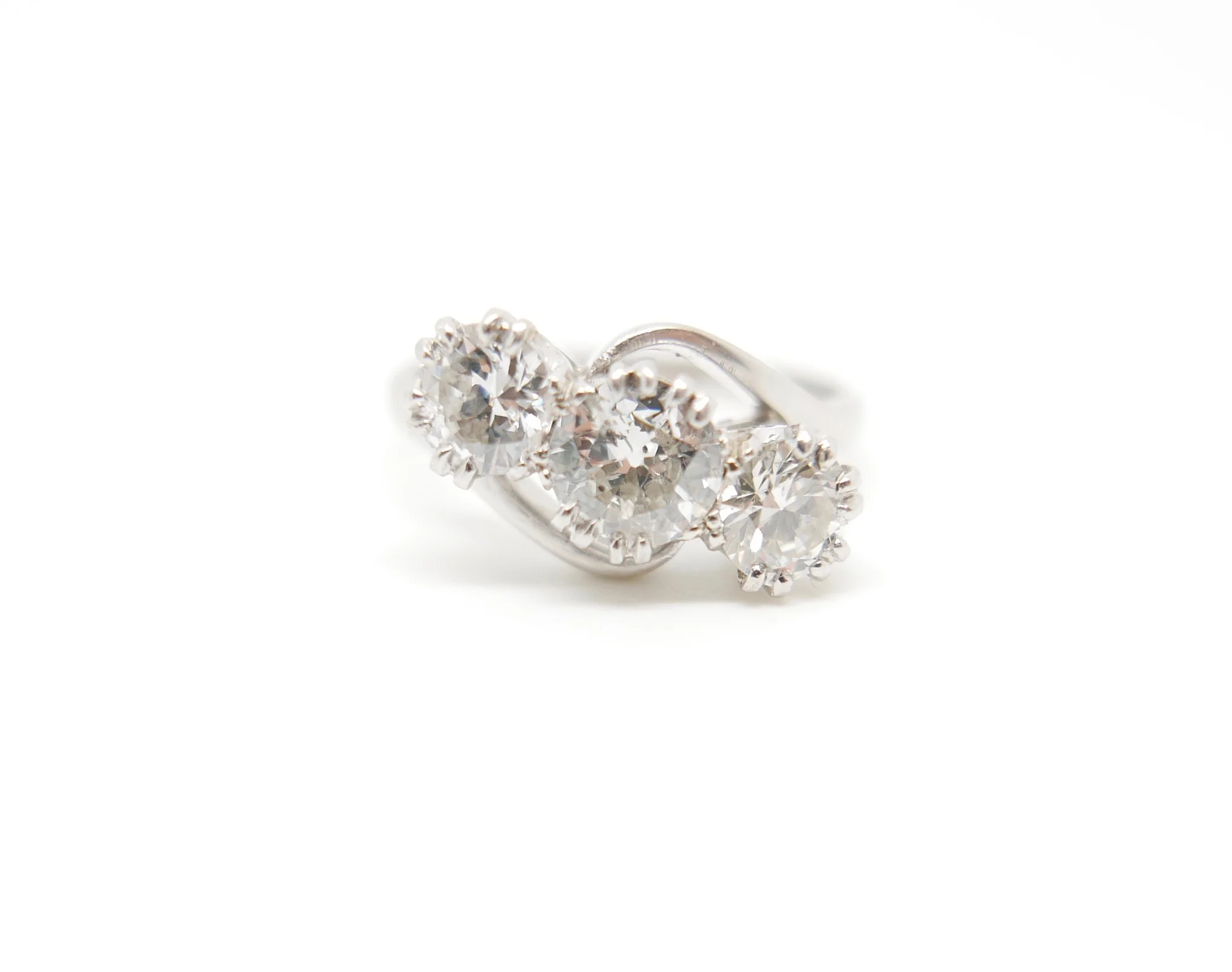 Three Stone Diamond Ring in 18ct White Gold